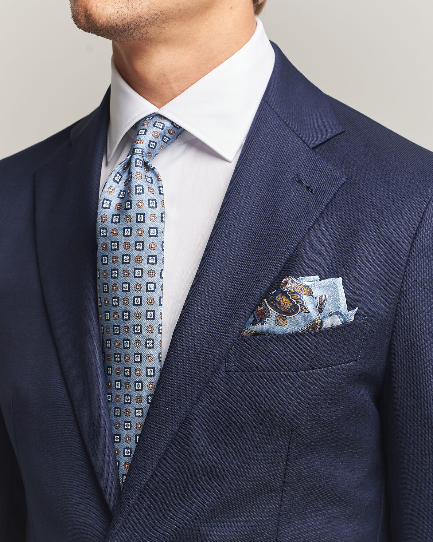 Uomini | Cravatte | Amanda Christensen | Box Set Silk 8 cm Tie And Pocket Square Sky Blue