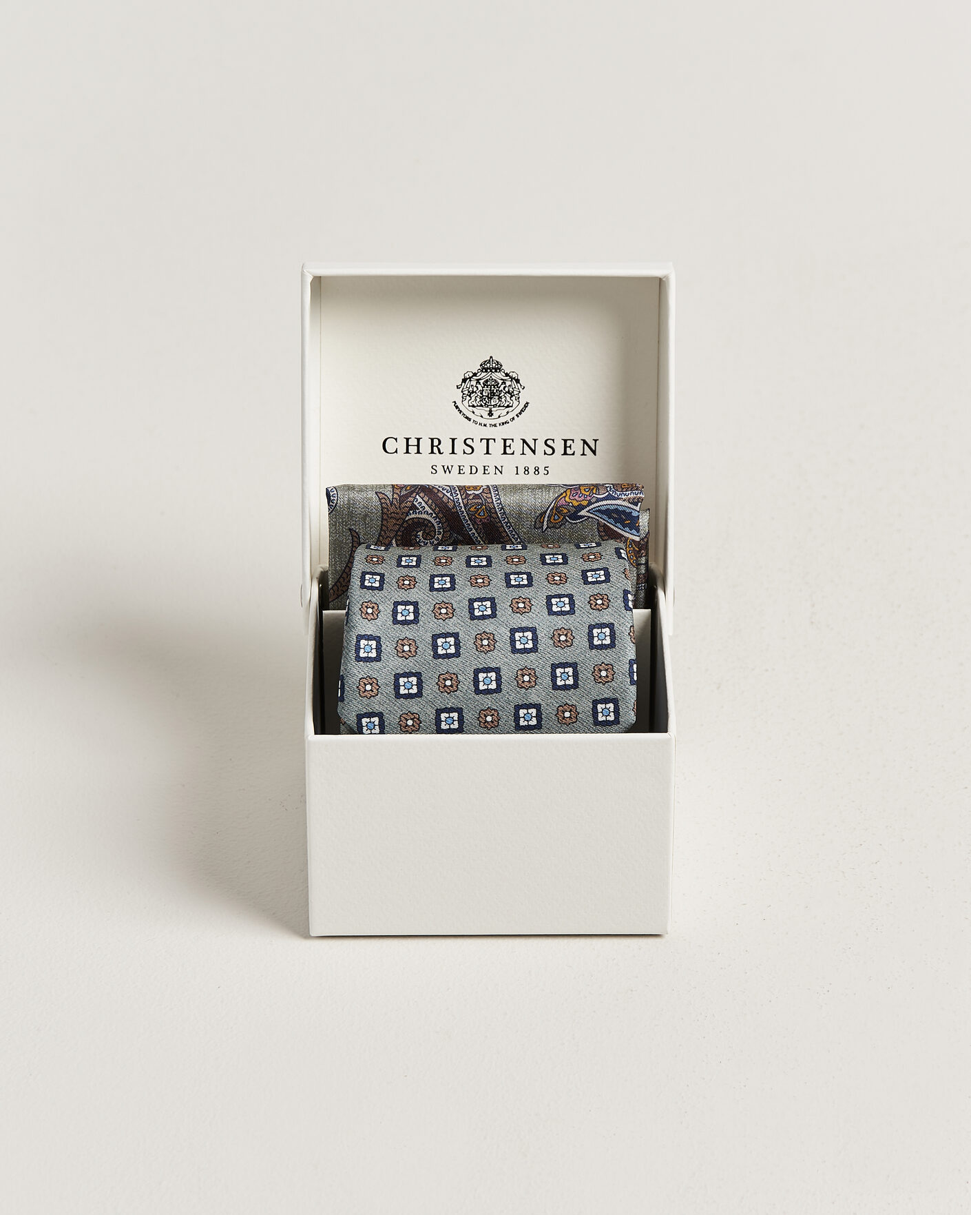 Uomini | Cravatte | Amanda Christensen | Box Set Silk 8 cm Tie And Pocket Square Green