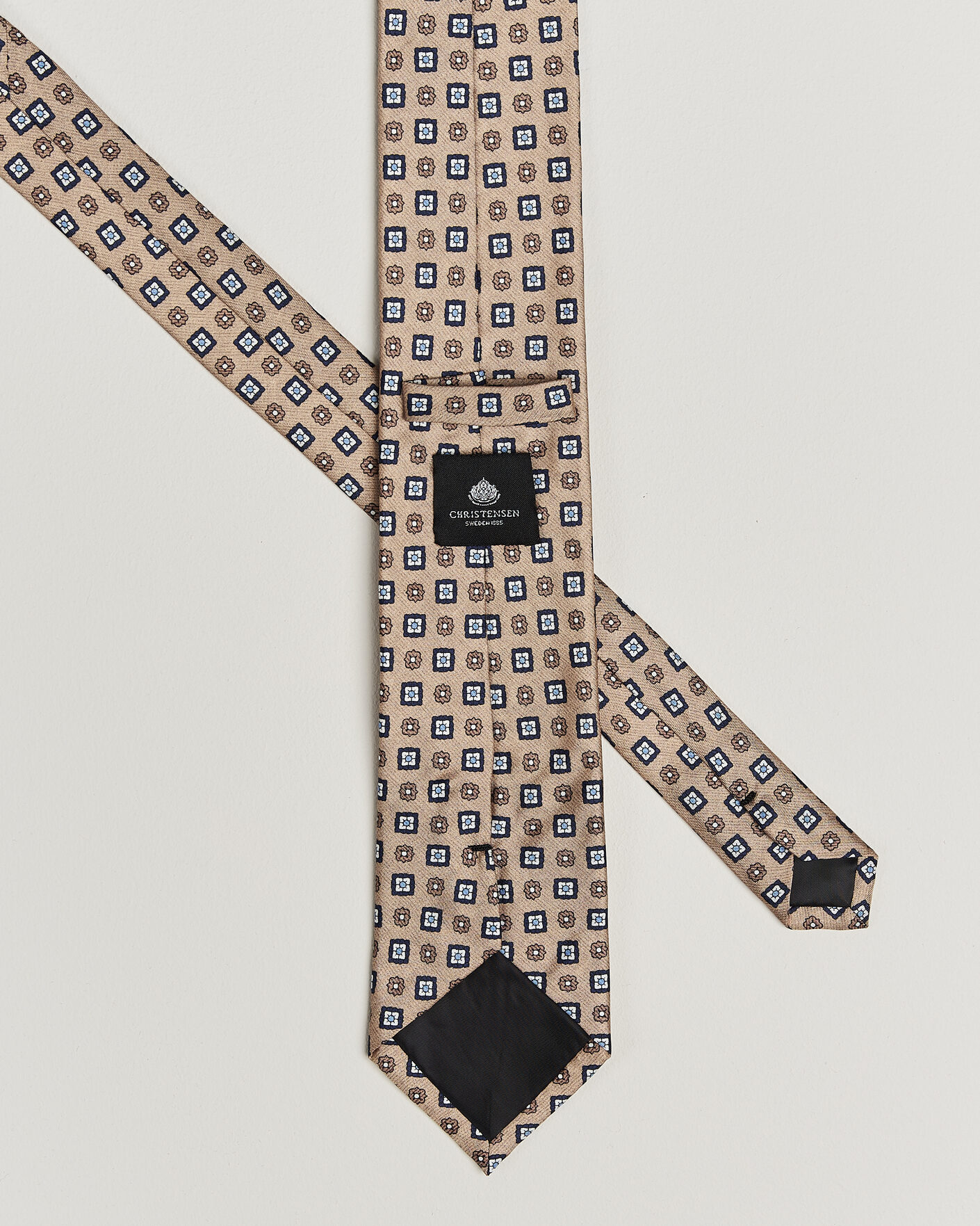 Uomini | Cravatte | Amanda Christensen | Box Set Silk 8 cm Tie And Pocket Square Beige