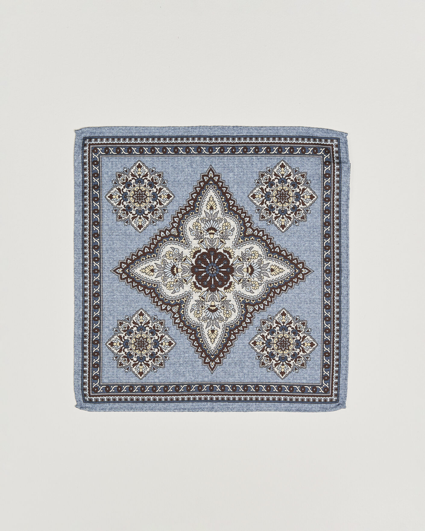 Uomini | Fazzoletti da taschino | Amanda Christensen | Silk Schappe Doublefaced Pocket Square Blue