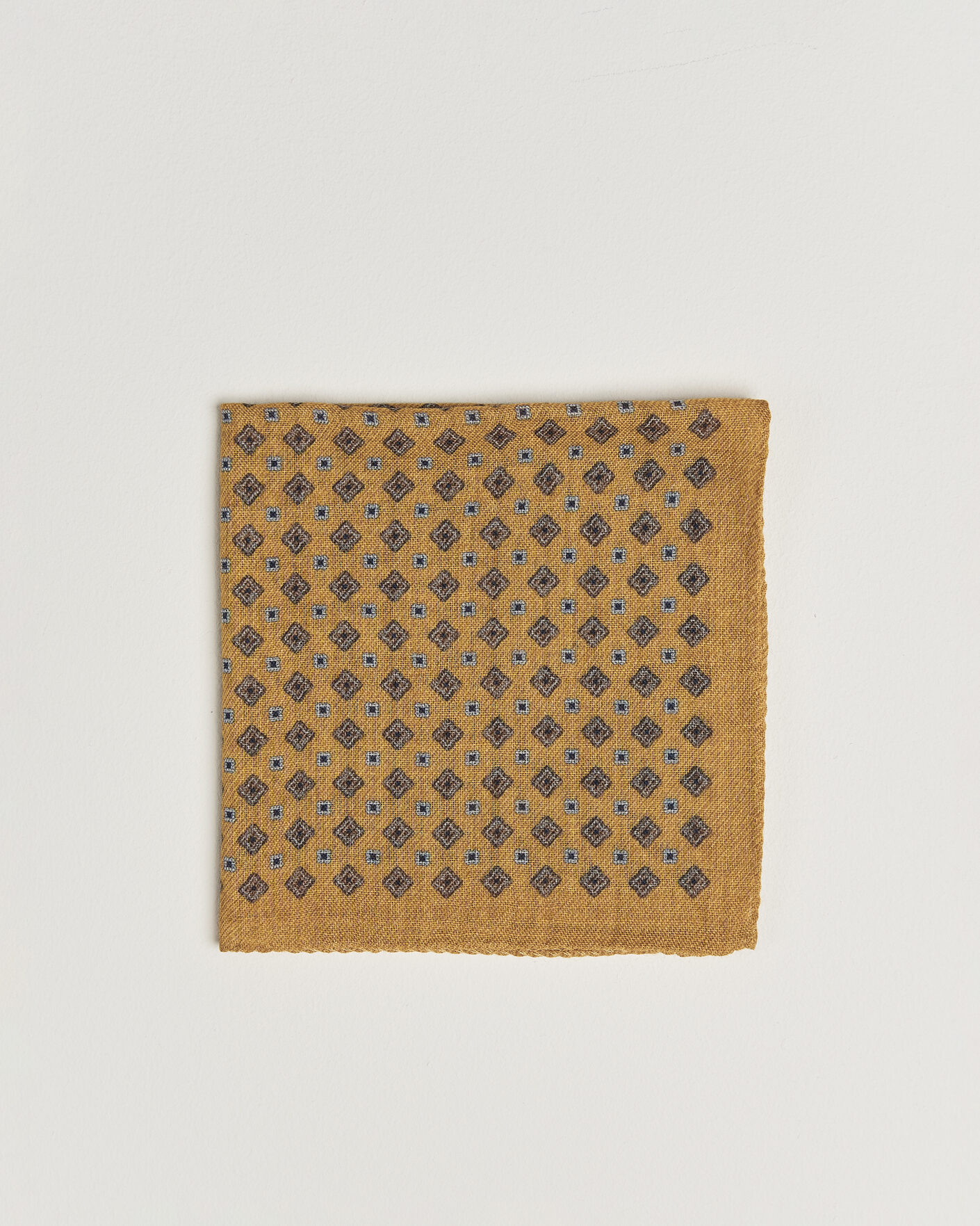 Uomini | Fazzoletti da taschino | Amanda Christensen | Wool Flower Pocket Square Yellow