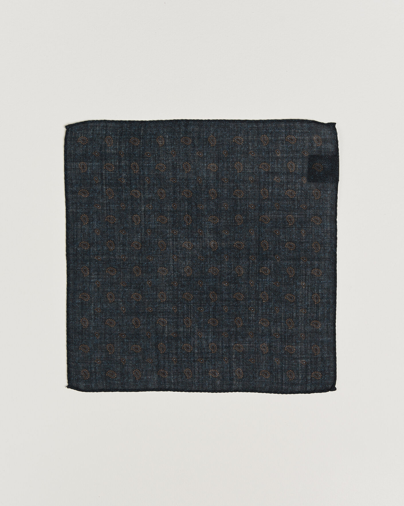 Uomini | Fazzoletti da taschino | Amanda Christensen | Wool Paisley Pocket Square Navy