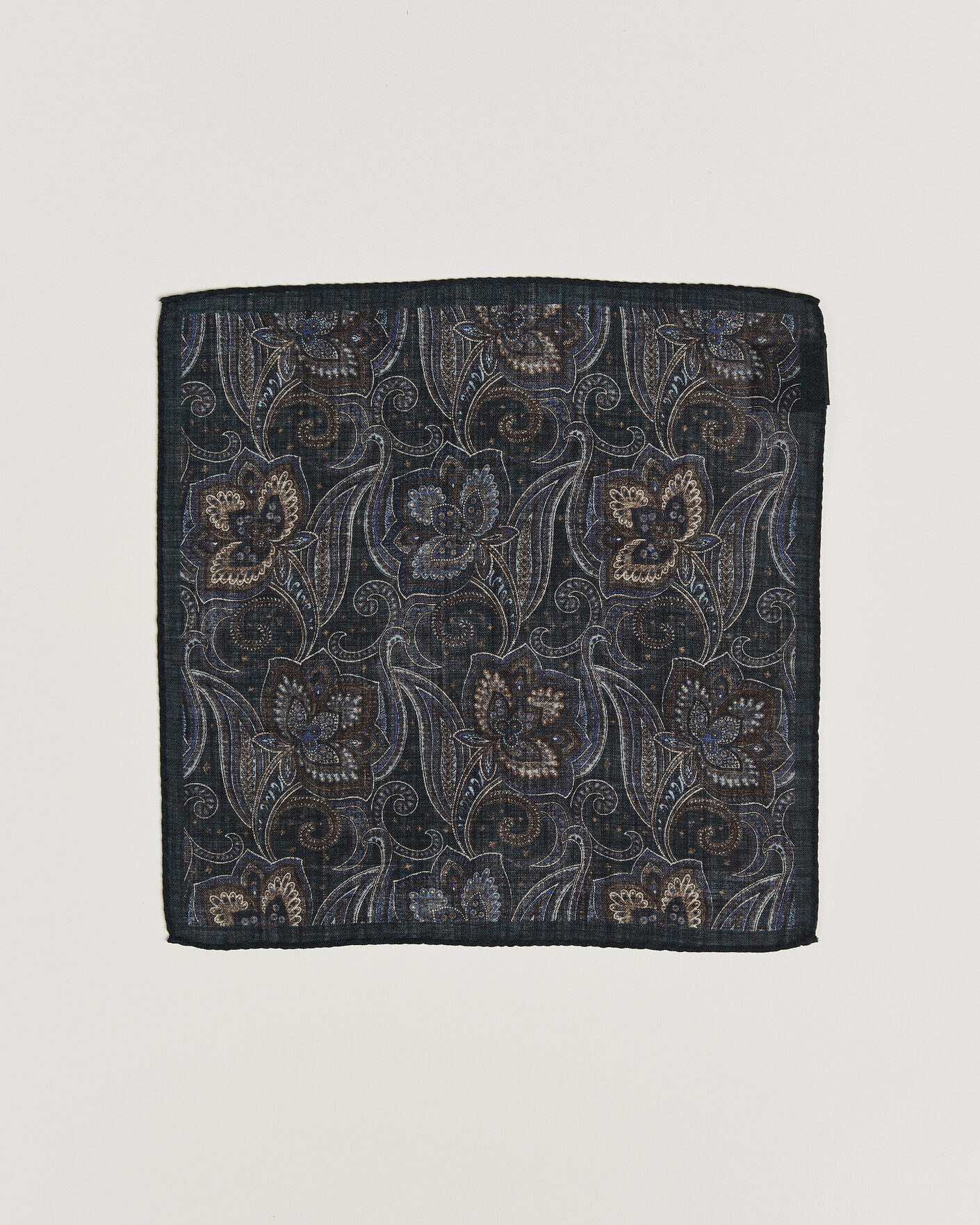Uomini | Fazzoletti da taschino | Amanda Christensen | Wool Large Paisley Pocket Square Navy