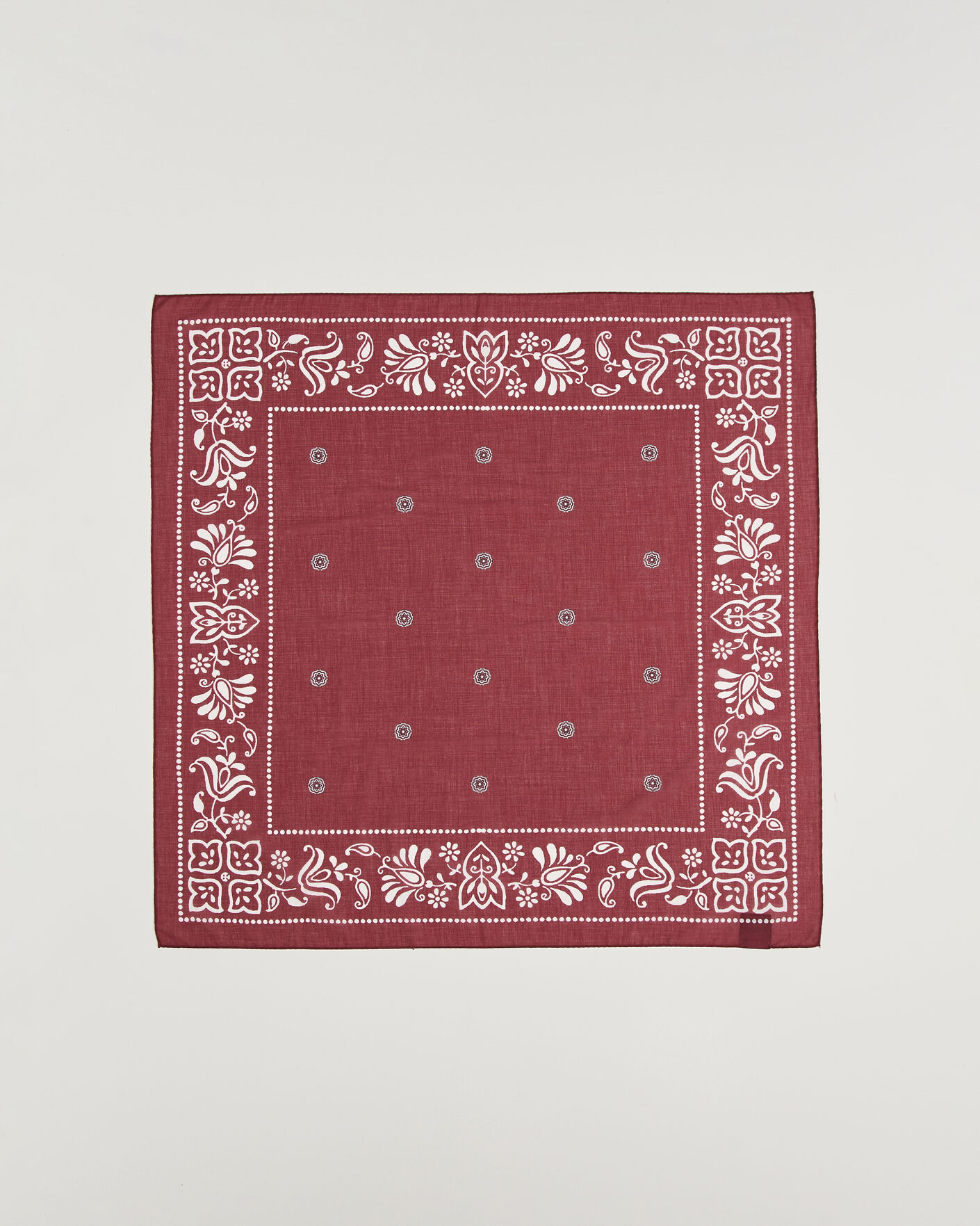 Uomini | Sciarpe | Amanda Christensen | Cotton Voile Printed Flower Bandana Wine