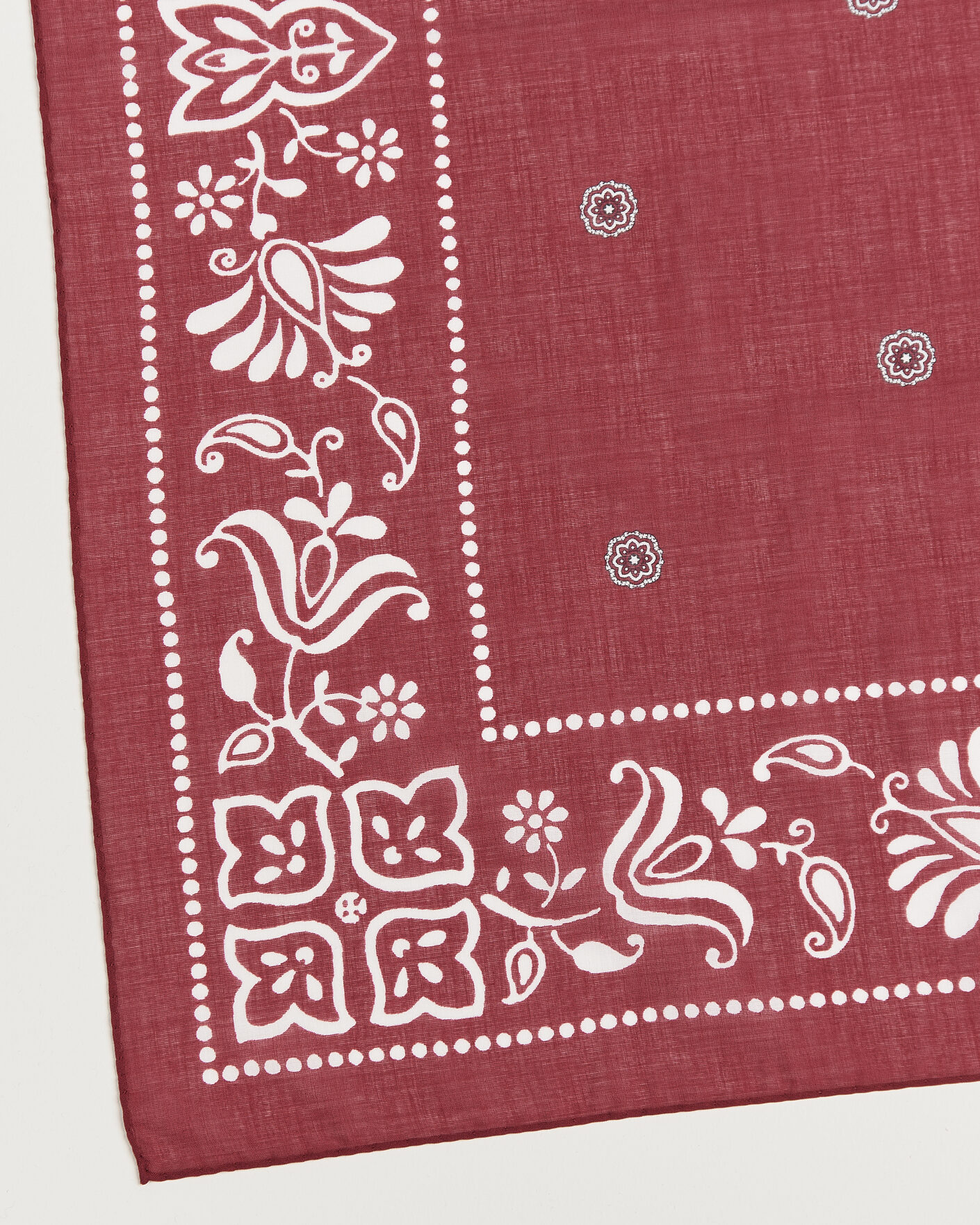 Uomini | Sciarpe | Amanda Christensen | Cotton Voile Printed Flower Bandana Wine