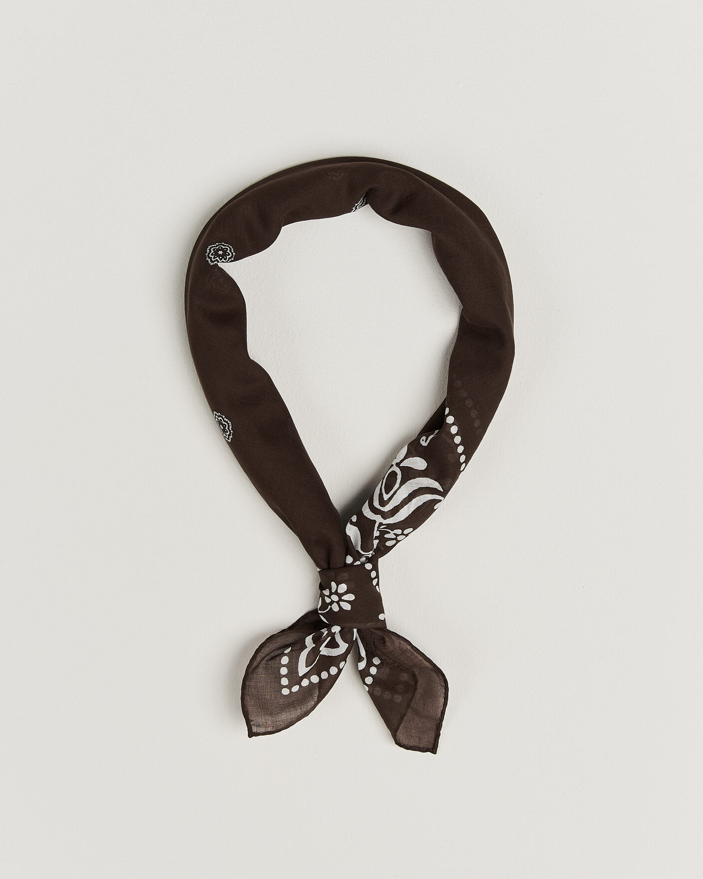 Uomini | Sciarpe | Amanda Christensen | Cotton Voile Printed Flower Bandana Brown