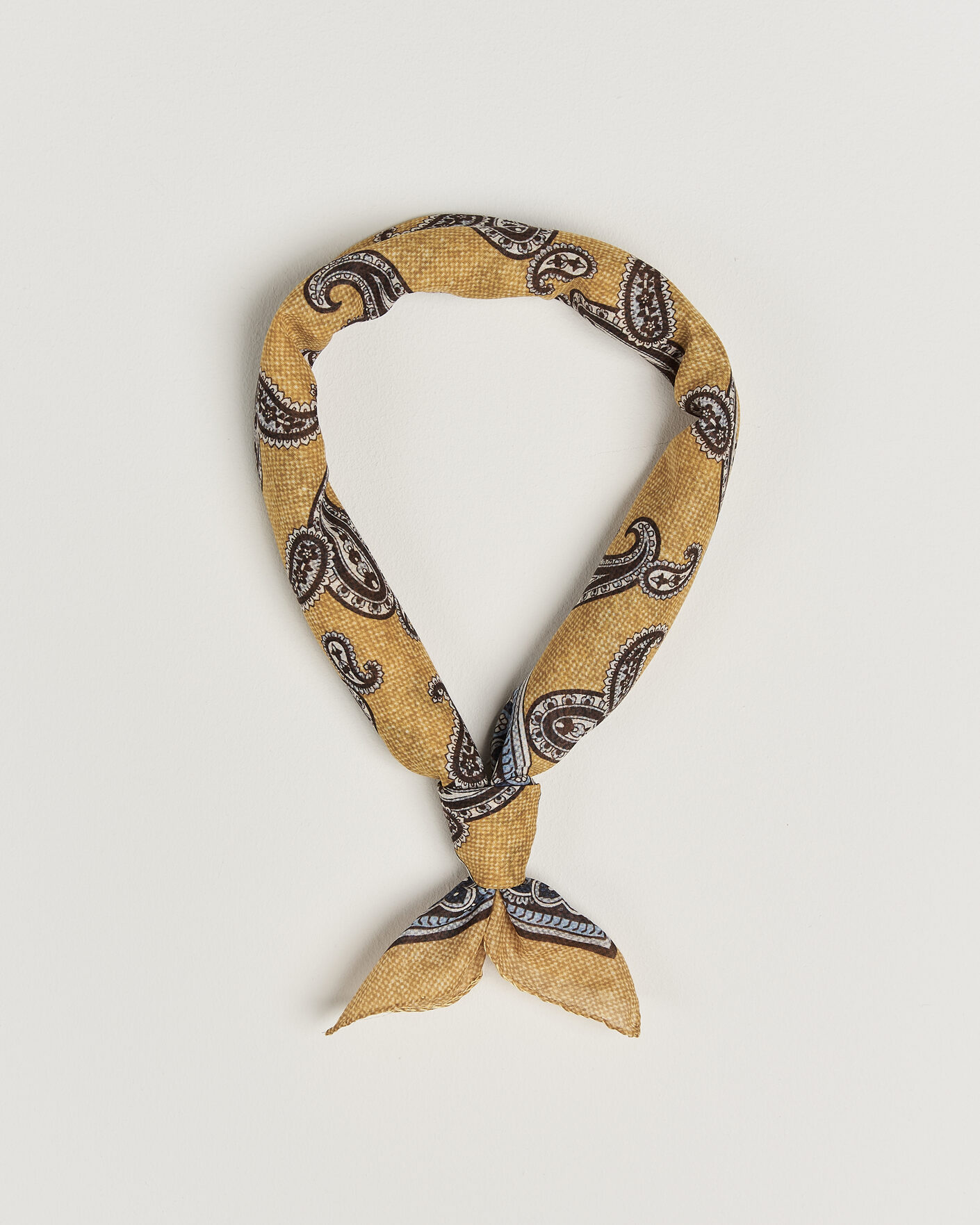 Uomini | Sciarpe | Amanda Christensen | Cotton Voile Printed Paisley Bandana Yellow