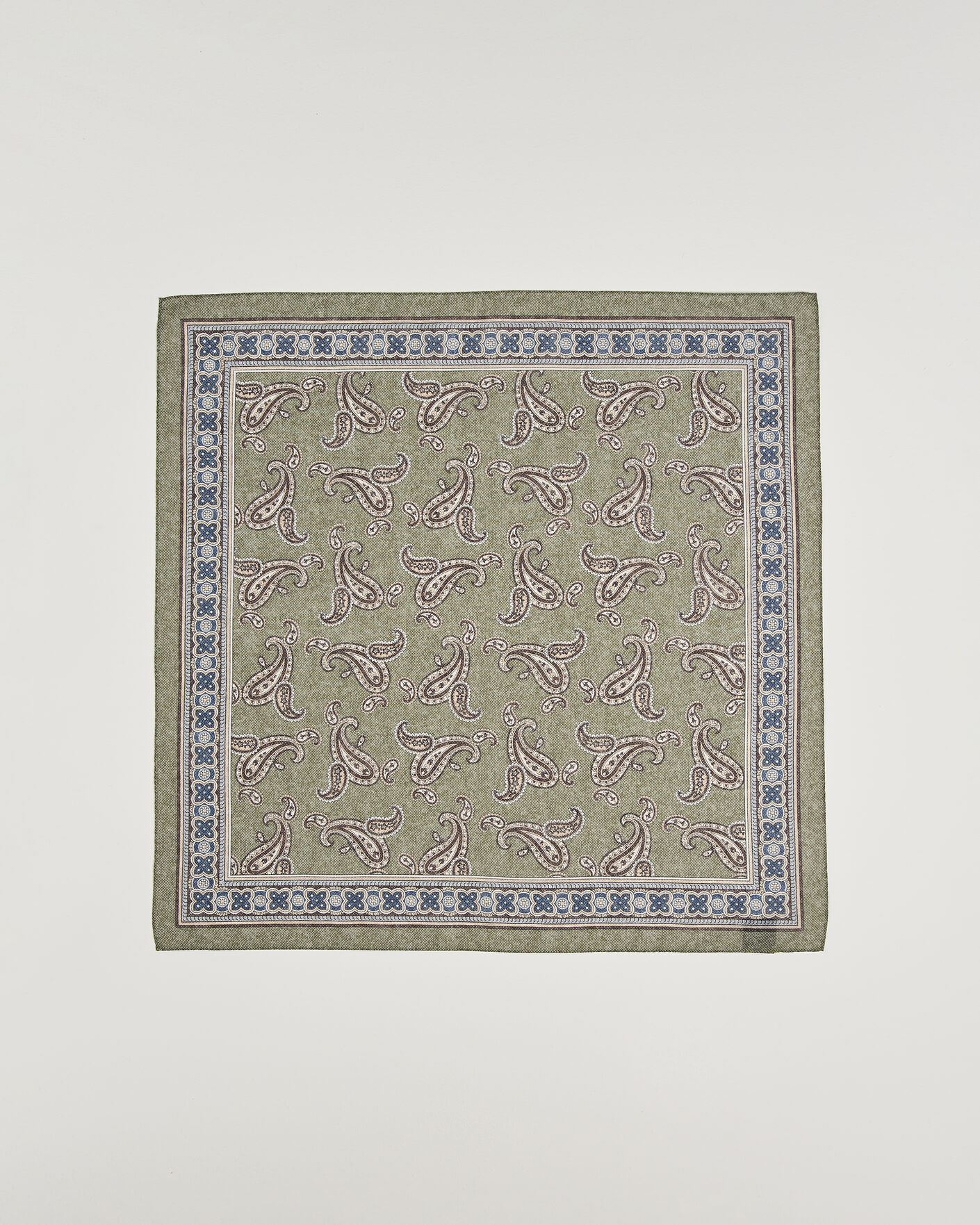 Uomini | Sciarpe | Amanda Christensen | Cotton Voile Printed Paisley Bandana Green