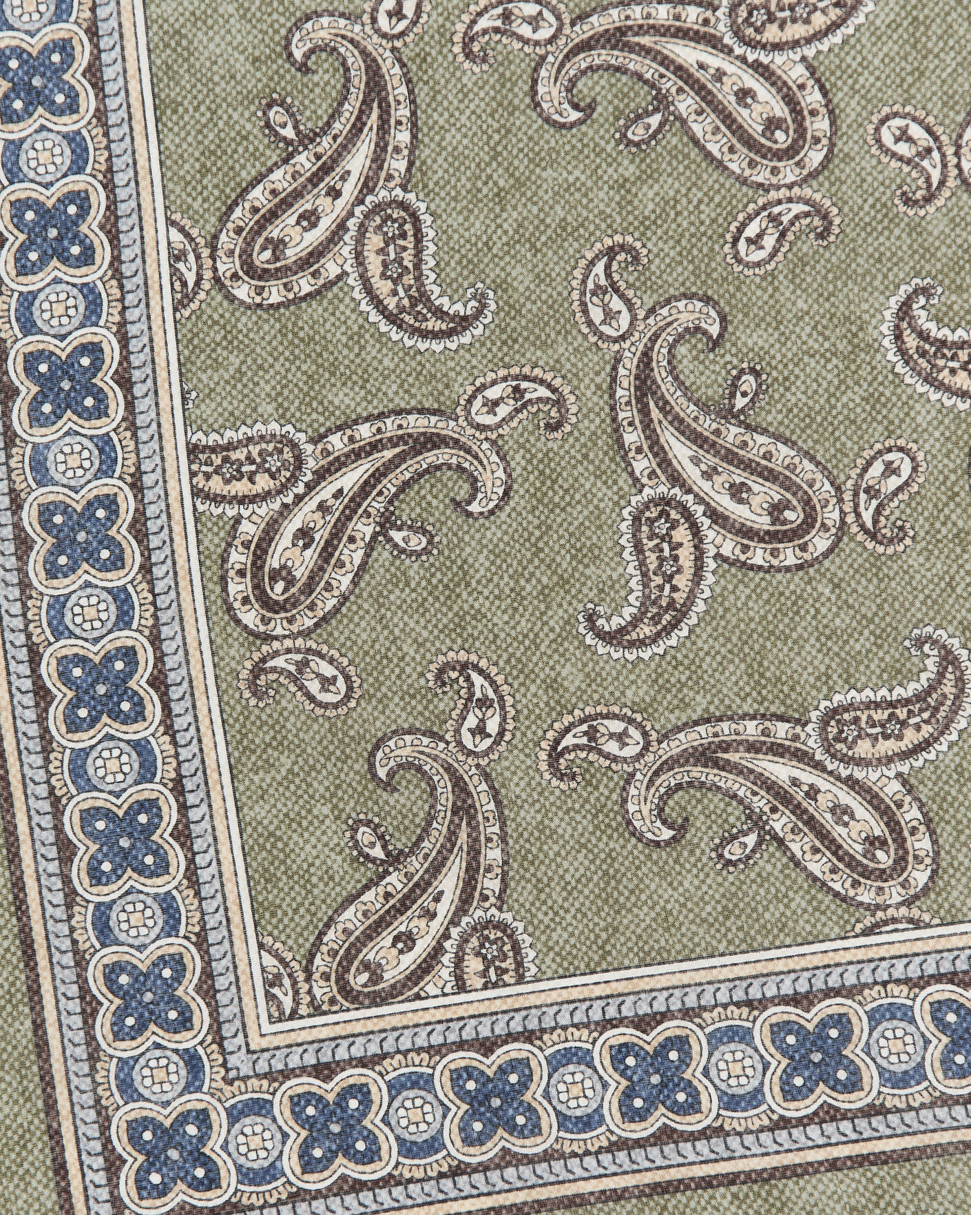 Uomini | Sciarpe | Amanda Christensen | Cotton Voile Printed Paisley Bandana Green