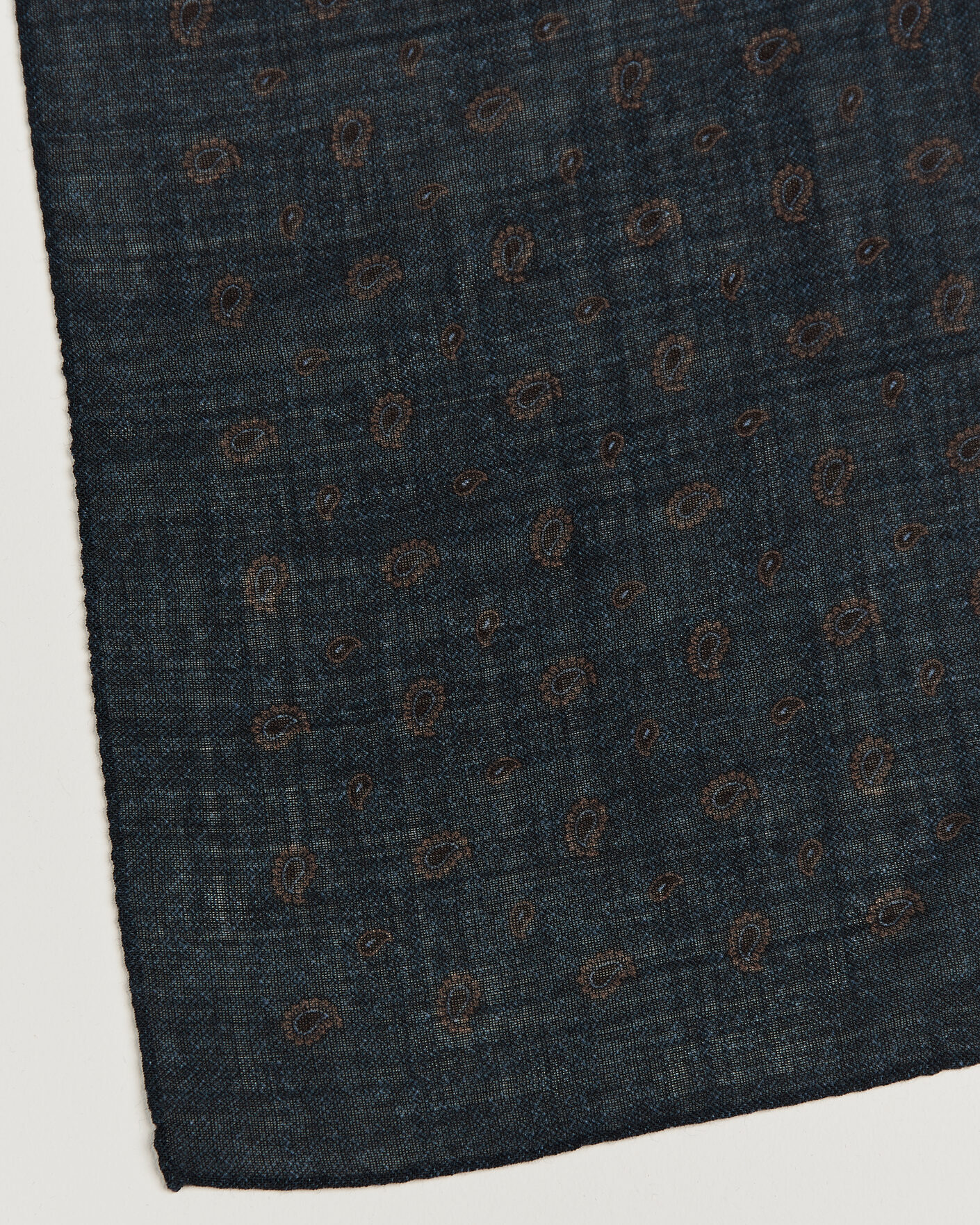 Uomini | Sciarpe | Amanda Christensen | Wool Printed Paisley Bandana Navy