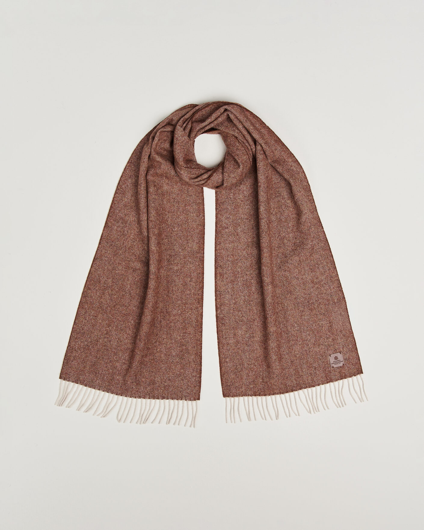 Uomini | Sciarpe | Amanda Christensen | Wool Herringbone Scarf Rust