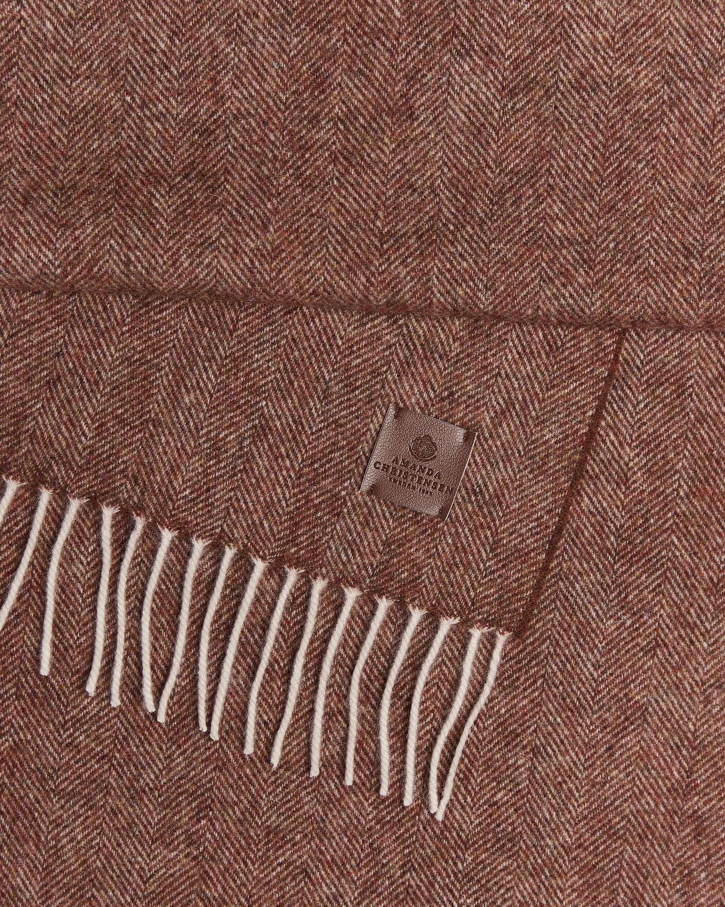 Uomini | Sciarpe | Amanda Christensen | Wool Herringbone Scarf Rust