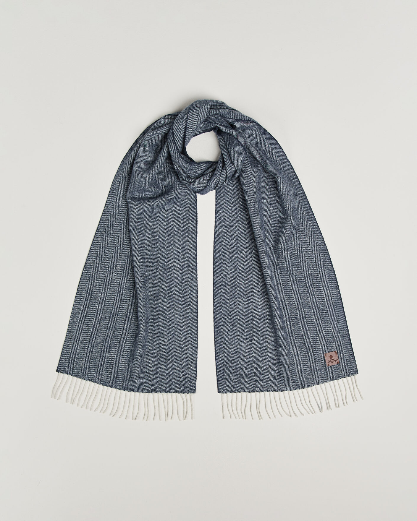 Uomini | Sciarpe | Amanda Christensen | Wool Herringbone Scarf Navy