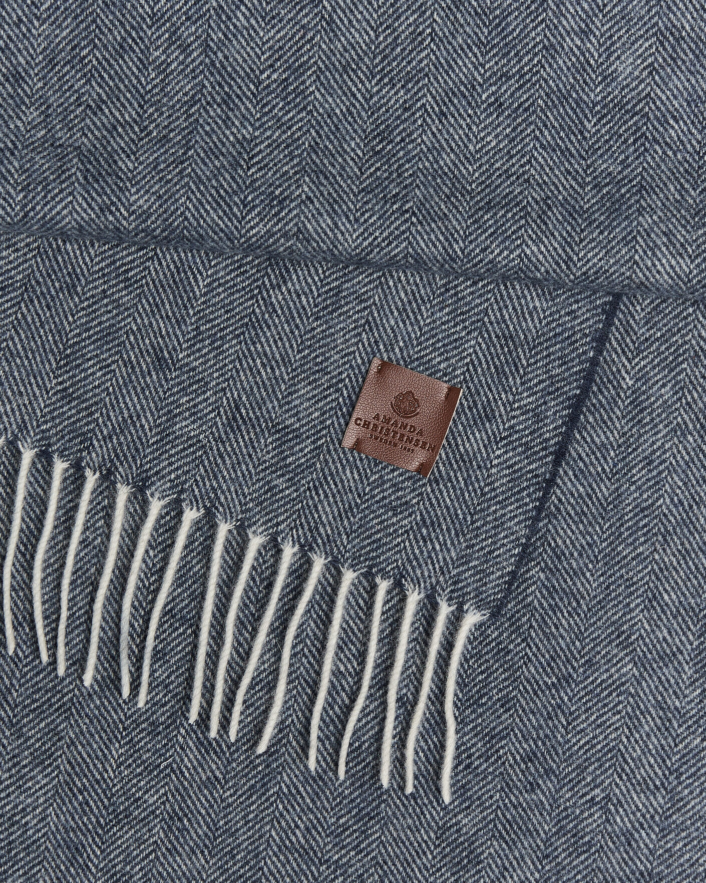 Uomini | Sciarpe | Amanda Christensen | Wool Herringbone Scarf Navy