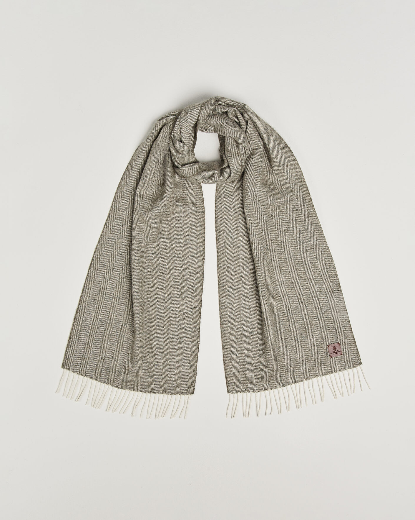 Uomini | Sciarpe | Amanda Christensen | Wool Herringbone Scarf Green