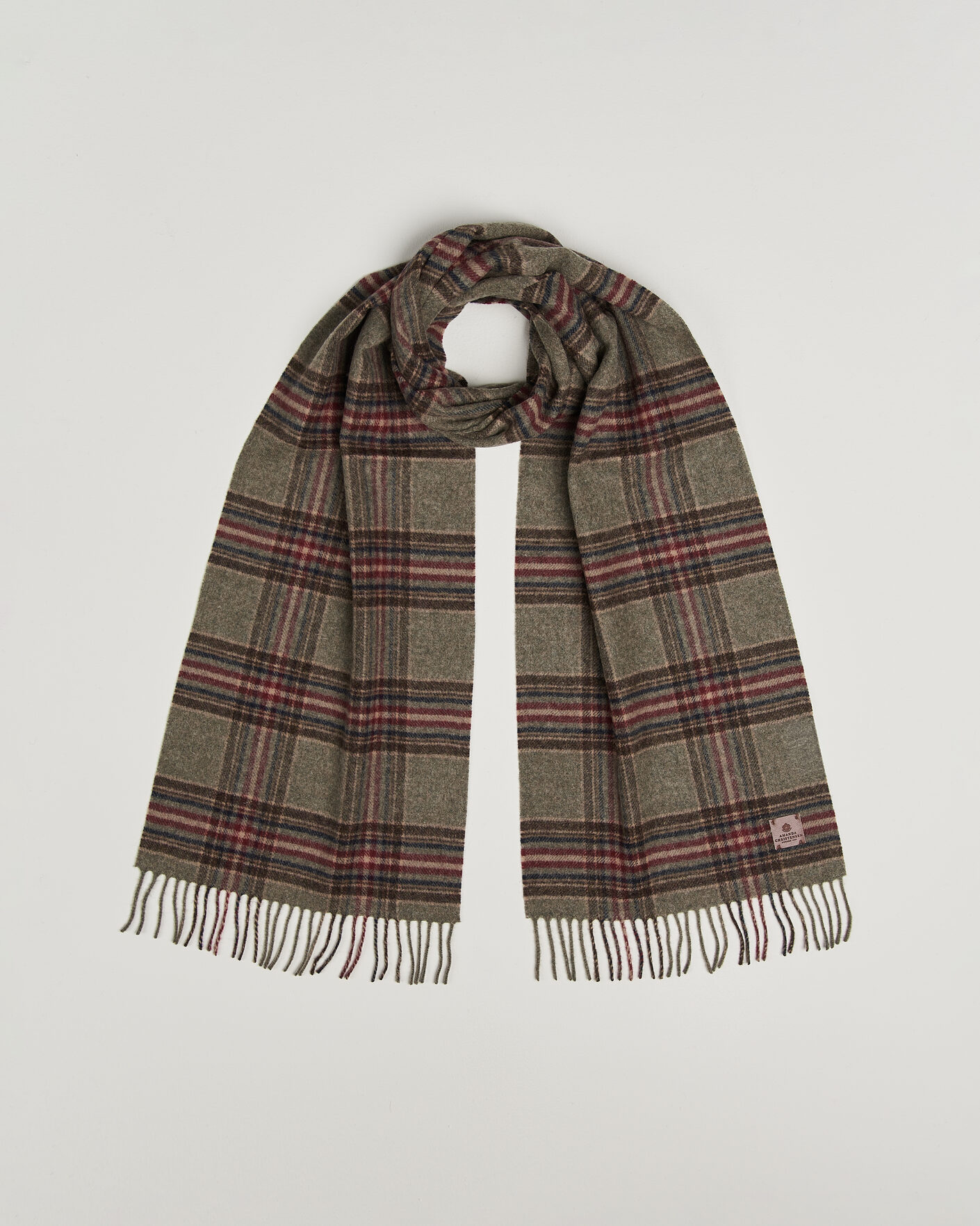 Uomini | Sciarpe | Amanda Christensen | Wool Check Scarf Green