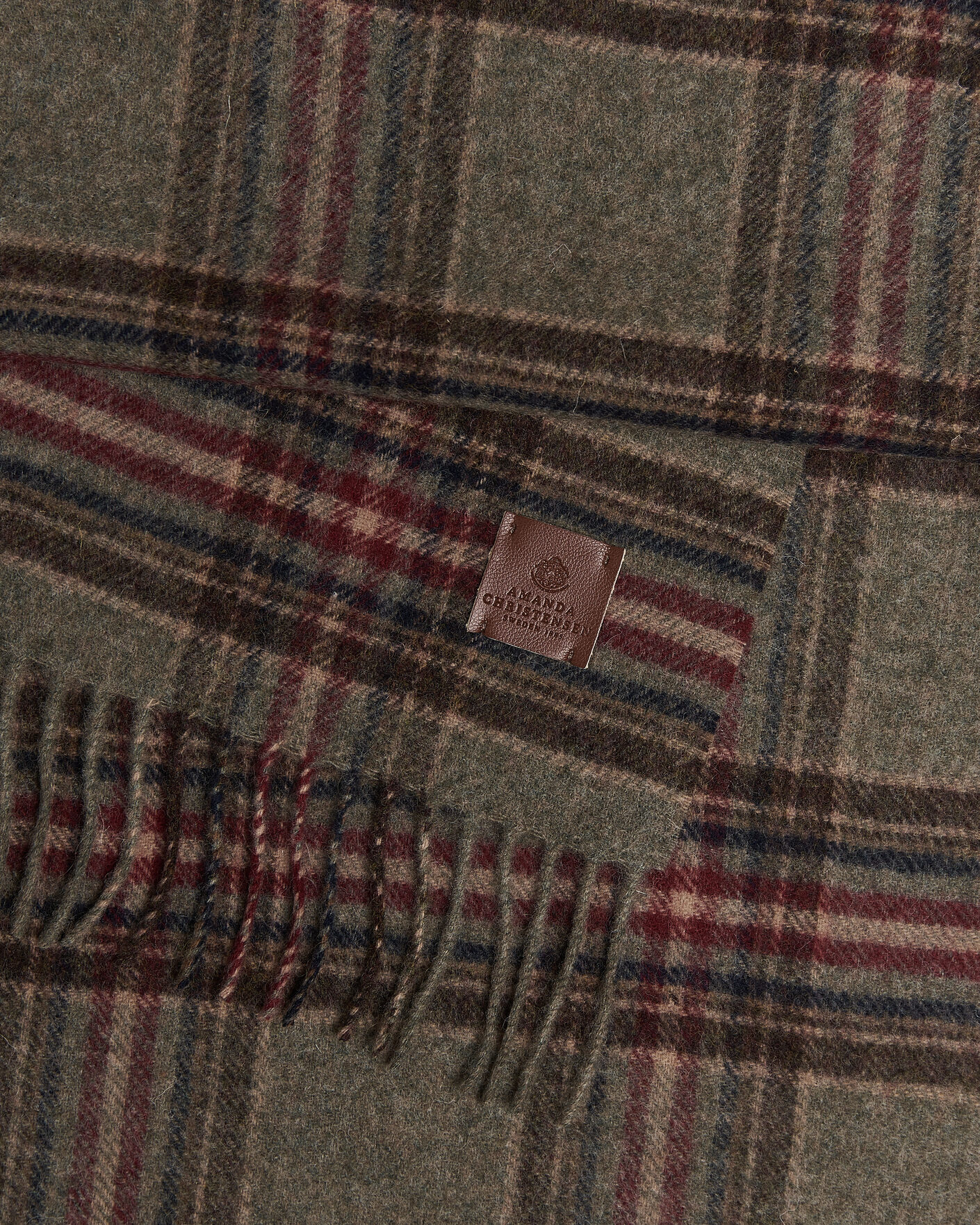 Uomini | Sciarpe | Amanda Christensen | Wool Check Scarf Green