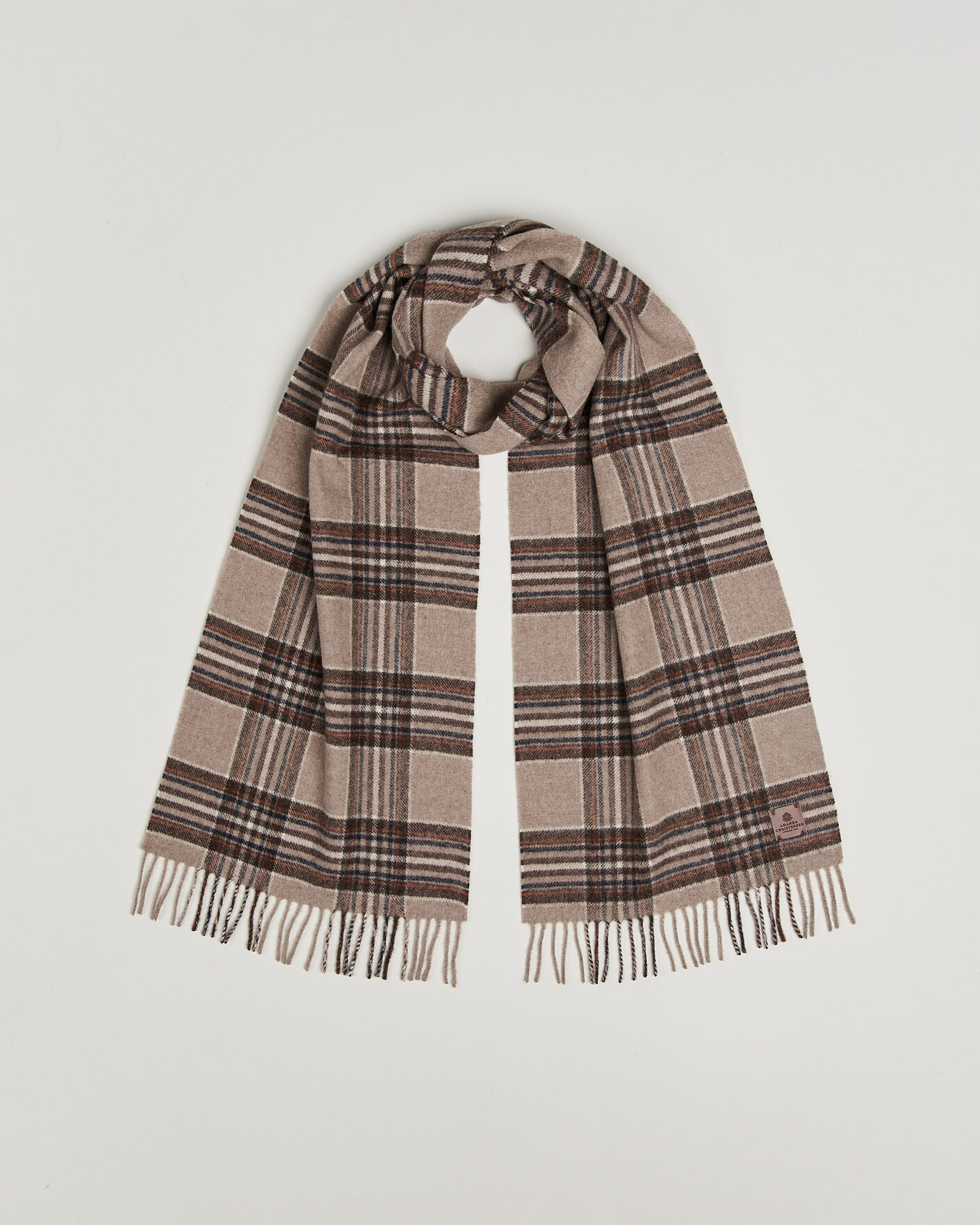 Uomini | Sciarpe | Amanda Christensen | Wool Check Scarf Beige