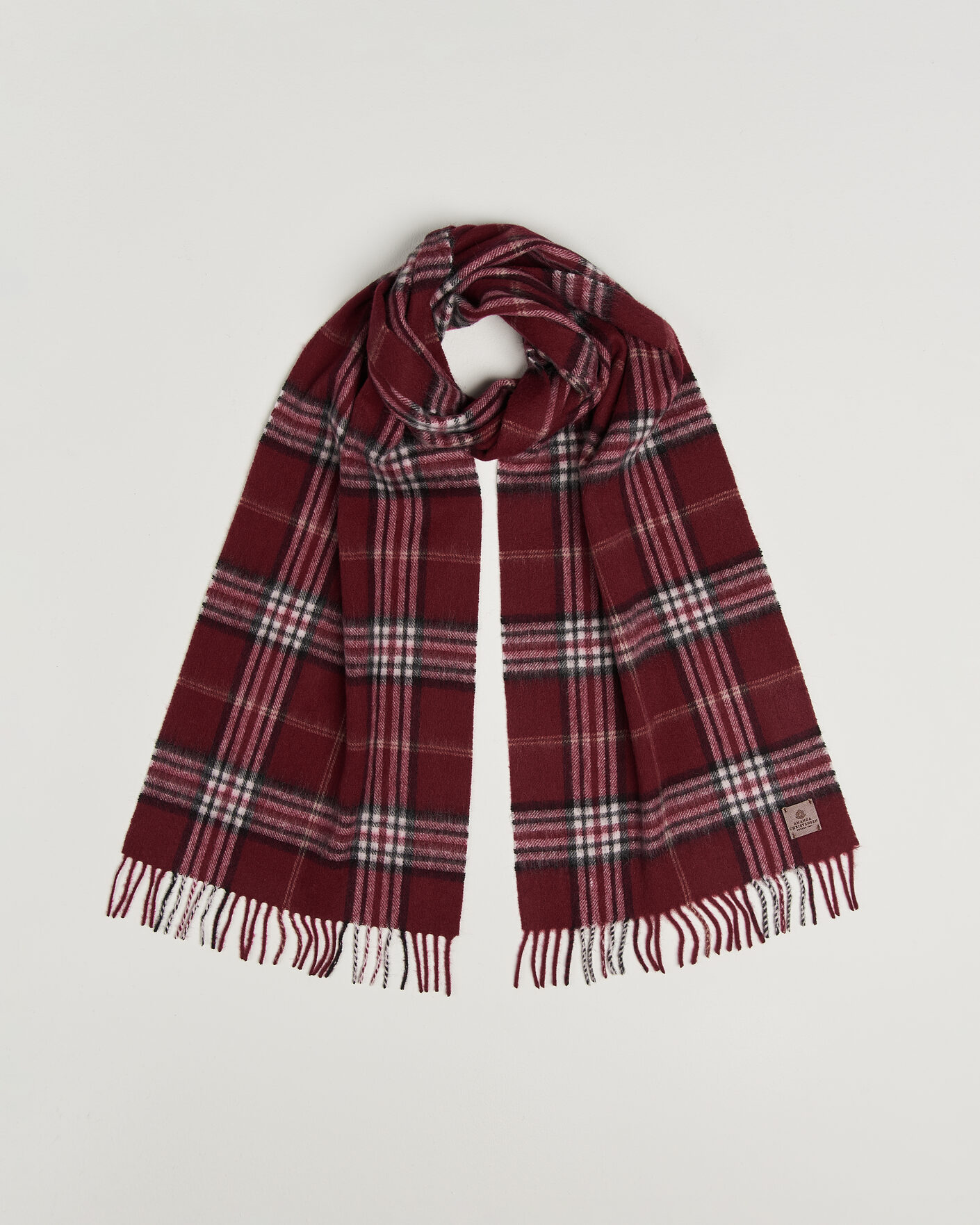 Uomini | Sciarpe | Amanda Christensen | Wool Check Scarf Bordeaux
