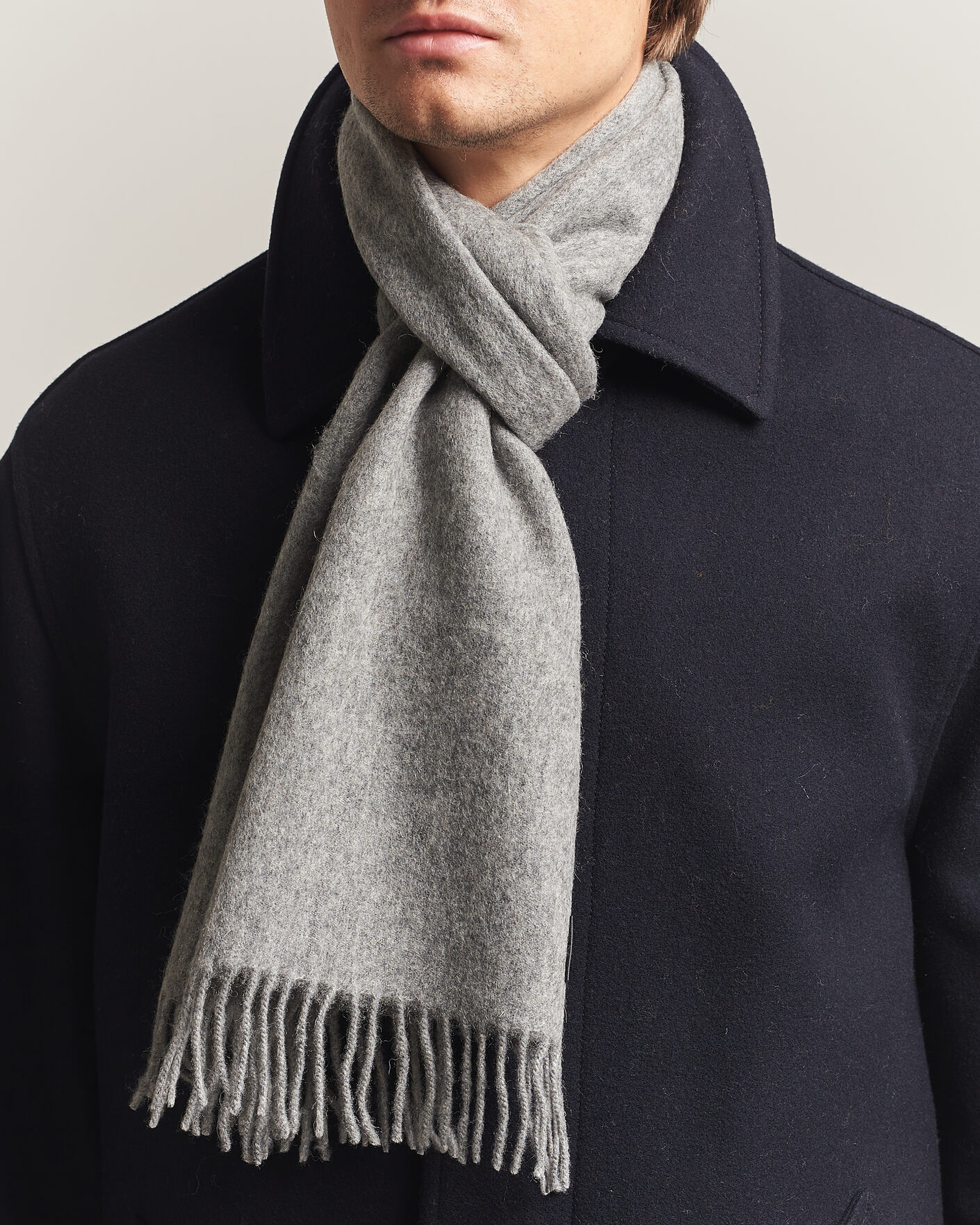 Uomini | Sciarpe | Amanda Christensen | Wool Scarf Light Grey Melange