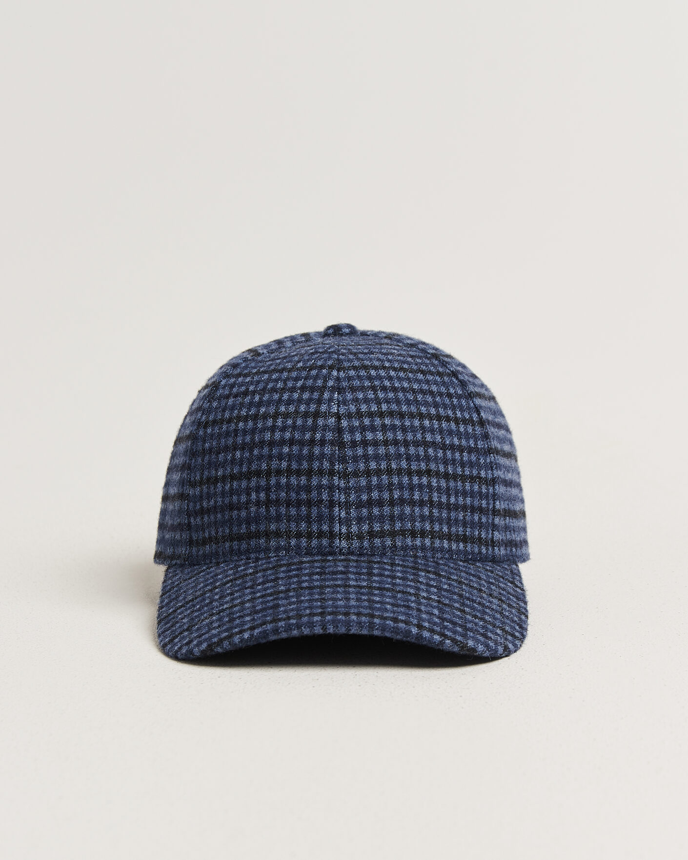 Uomini | Cappelli & Berretti | Varsity Headwear | Mohair Wool Checked Baseball Cap Navy