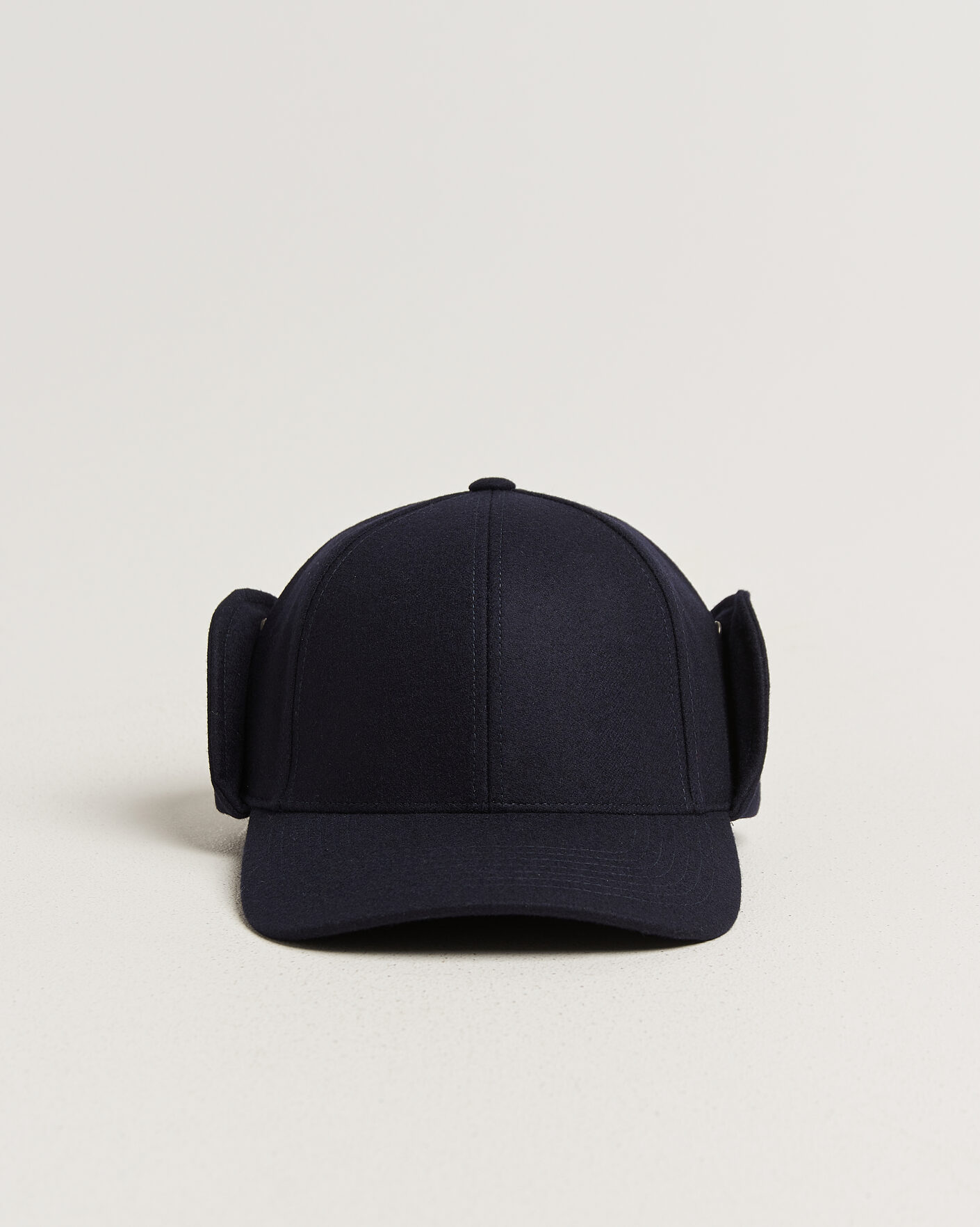 Uomini | Cappelli & Berretti | Varsity Headwear | Merino Wool Earflap Baseball Cap Dark Navy