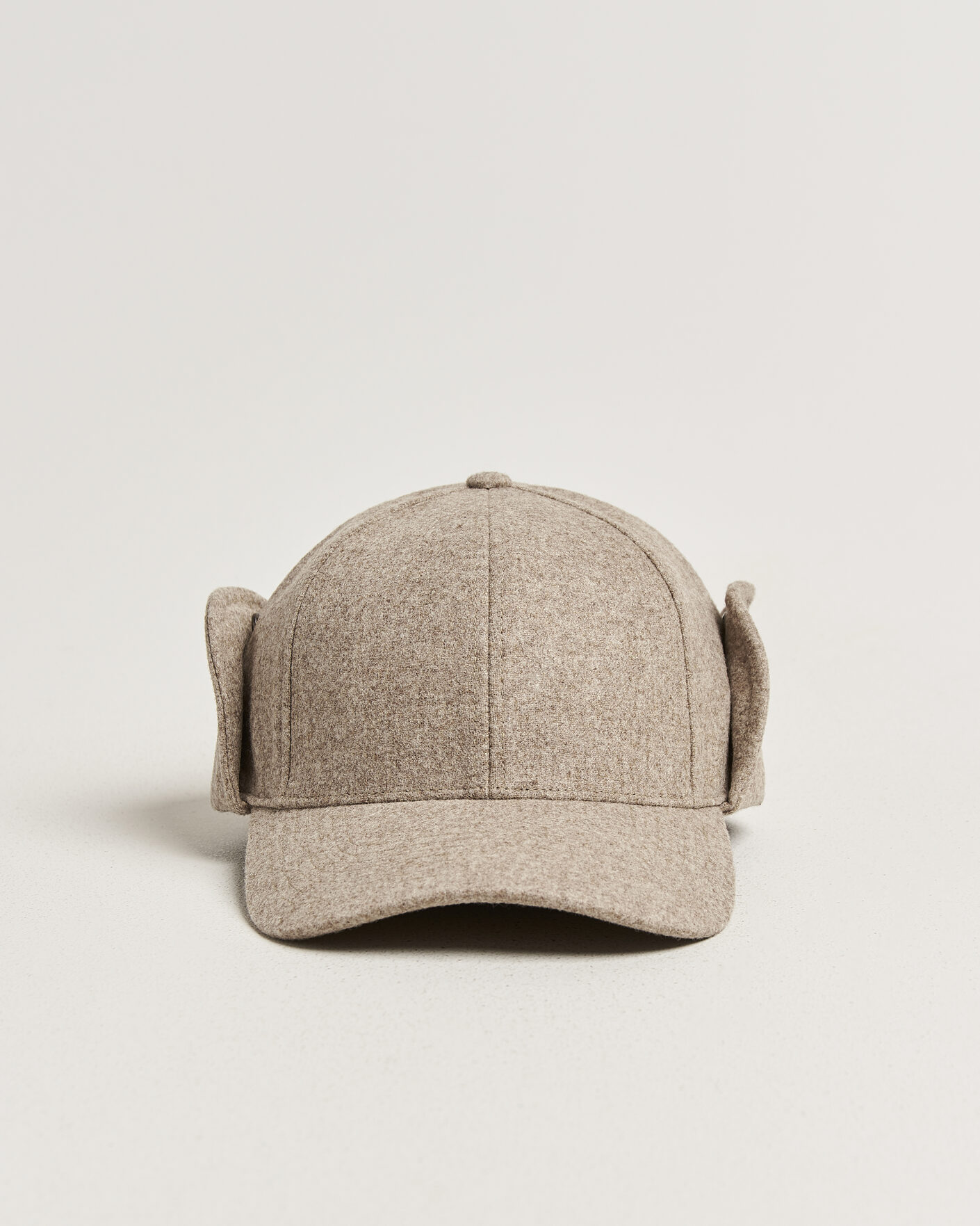 Uomini | Cappelli & Berretti | Varsity Headwear | Merino Wool Earflap Baseball Cap Umber Beige