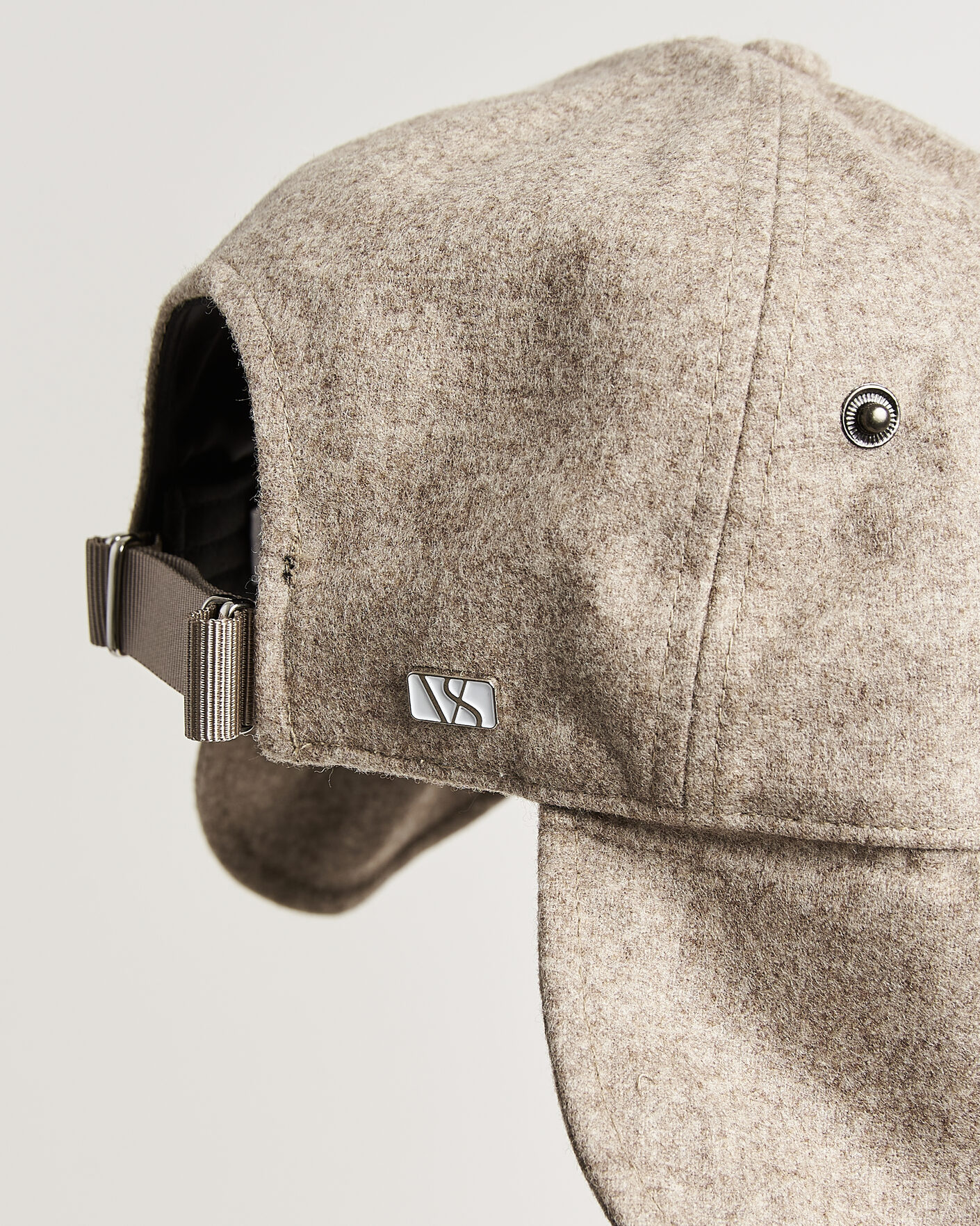 Uomini | Cappelli & Berretti | Varsity Headwear | Merino Wool Earflap Baseball Cap Umber Beige