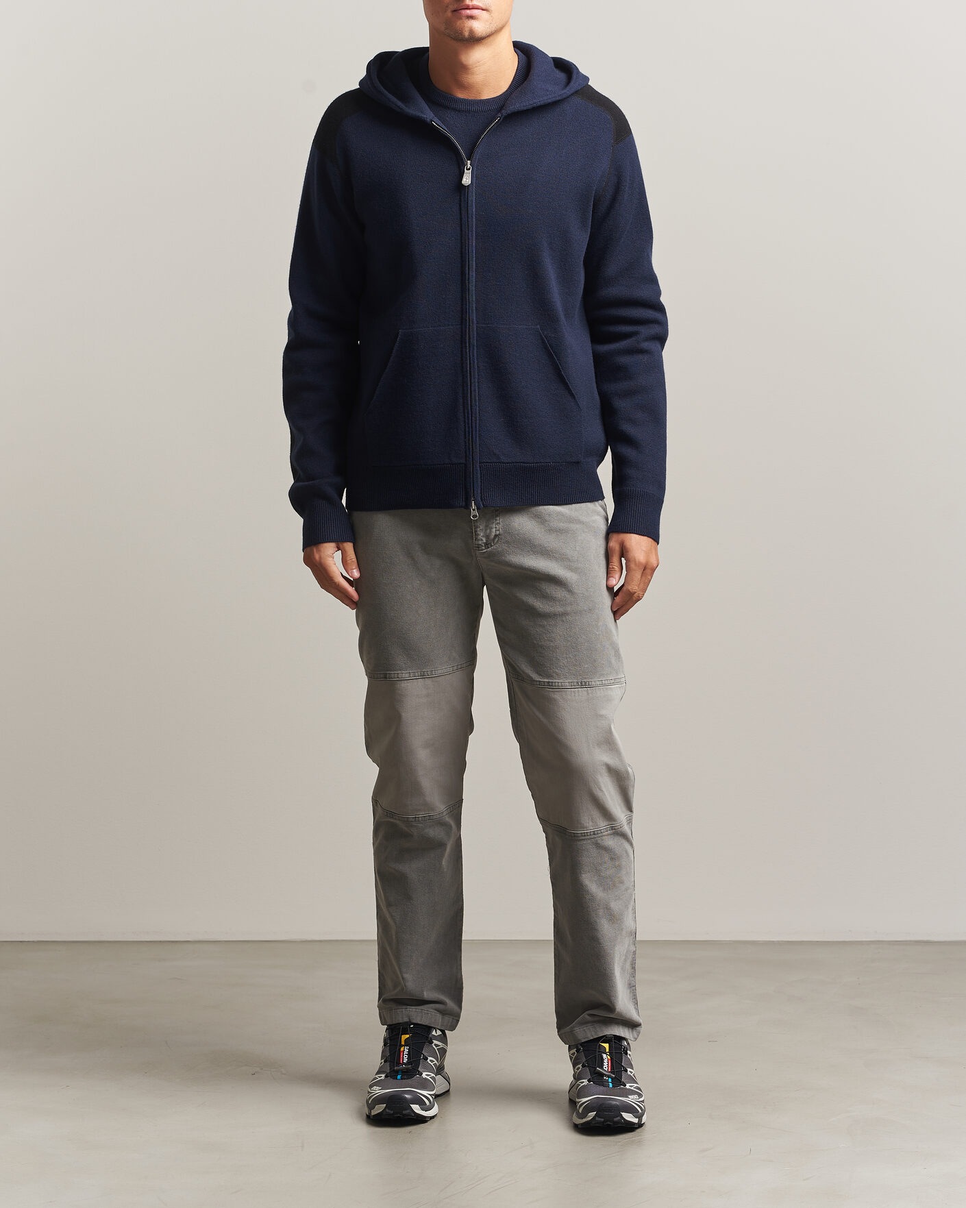 Uomini | Maglieria | Sail Racing | Spine Wool Knitted Full Zip Hoodie Dark Navy
