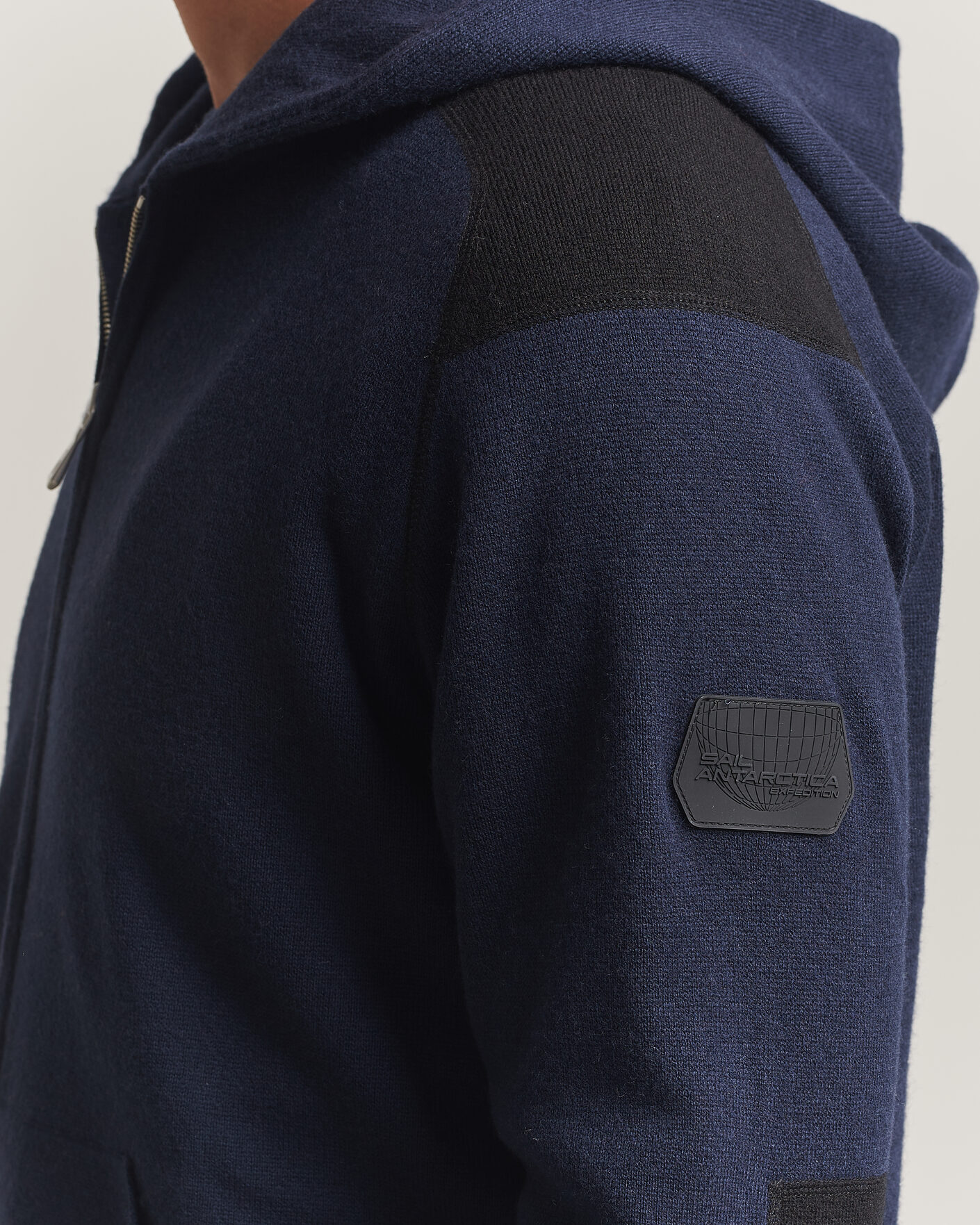 Uomini | Maglieria | Sail Racing | Spine Wool Knitted Full Zip Hoodie Dark Navy