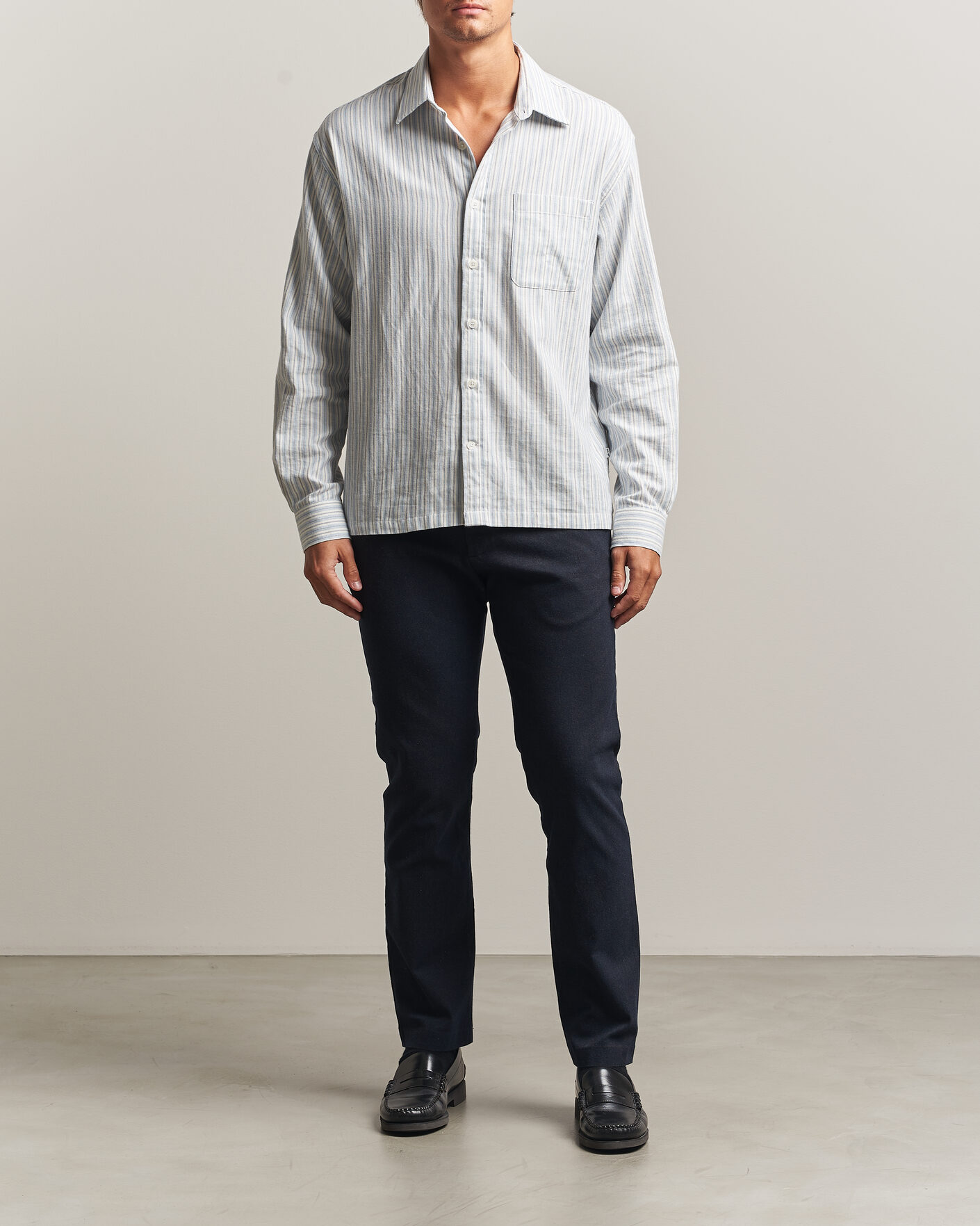 Uomini | Pantaloni | NN07 | Theo Brushed Cotton Trousers Deep Navy