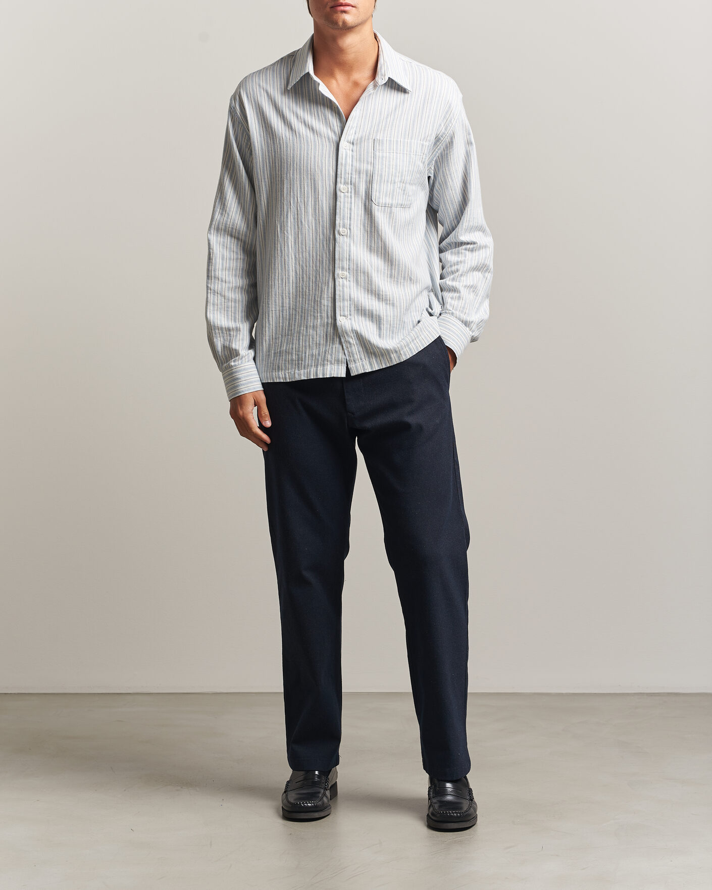 Uomini | Pantaloni | NN07 | Aden Brushed Cotton Trousers Deep Navy