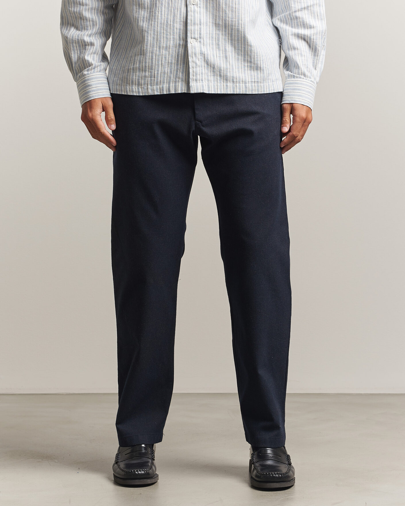 Uomini | Pantaloni | NN07 | Aden Brushed Cotton Trousers Deep Navy