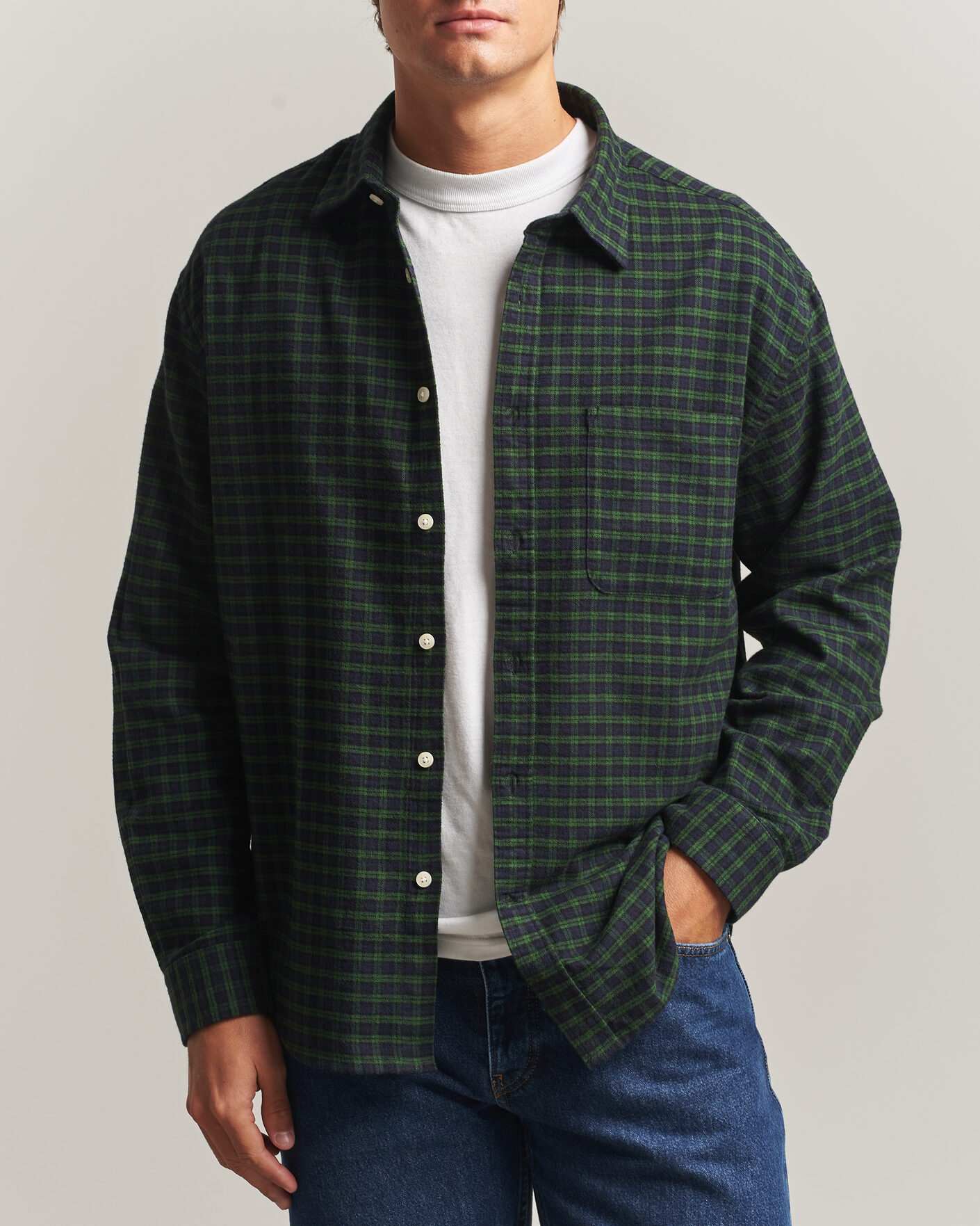 Uomini | Camicie | NN07 | Deon Flannel Shirt Eden Check