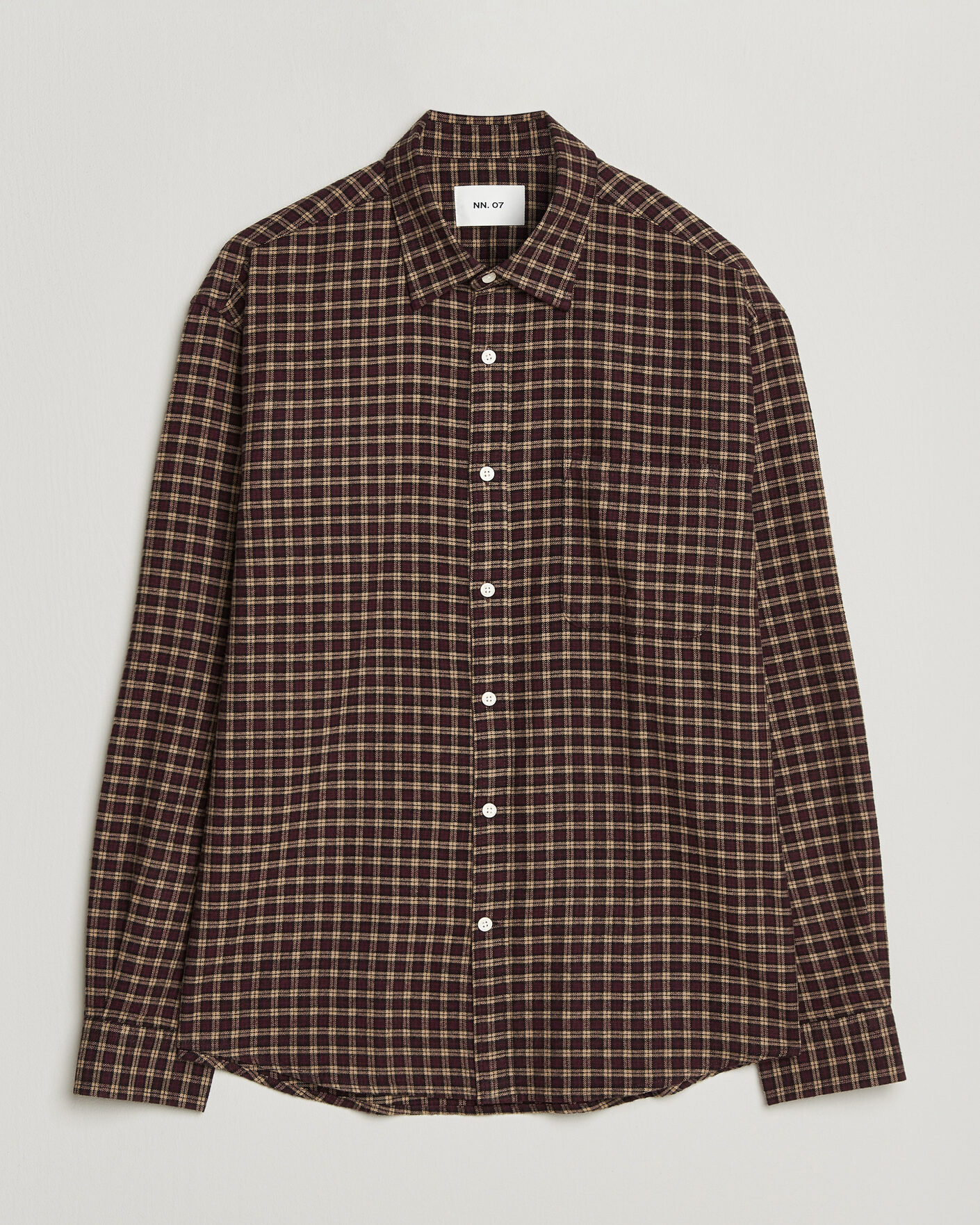 Uomini | Camicie | NN07 | Deon Flannel Shirt Bordeaux Check