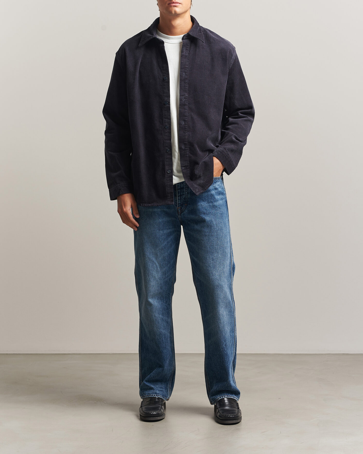 Uomini | Camicie | NN07 | Casper Corduroy Overshirt Deep Navy