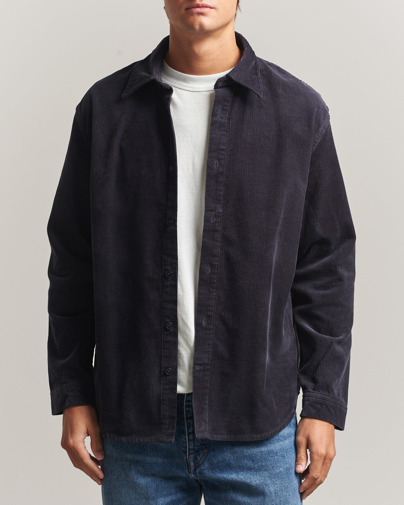 Uomini | Camicie | NN07 | Casper Corduroy Overshirt Deep Navy