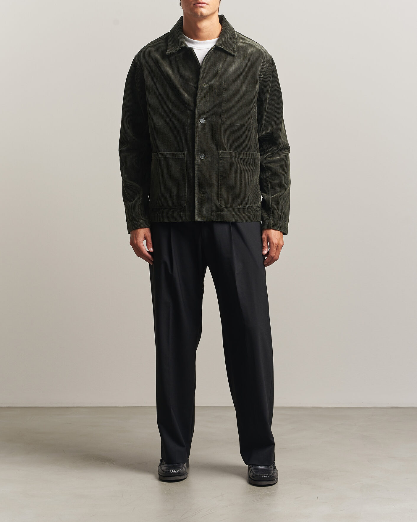 Uomini | Camicie | NN07 | Morgan Corduroy Overshirt Dark Army