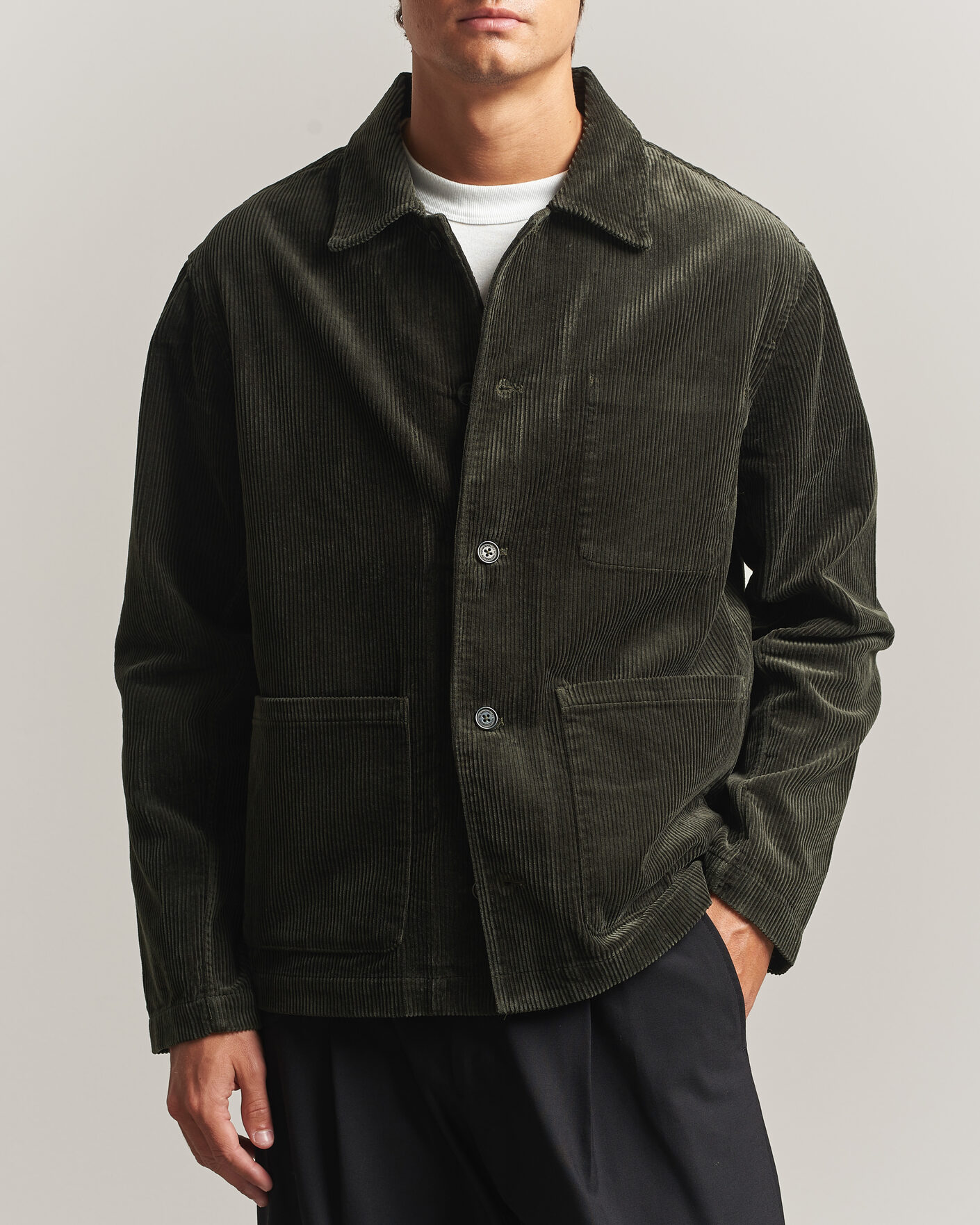 Uomini | Camicie | NN07 | Morgan Corduroy Overshirt Dark Army