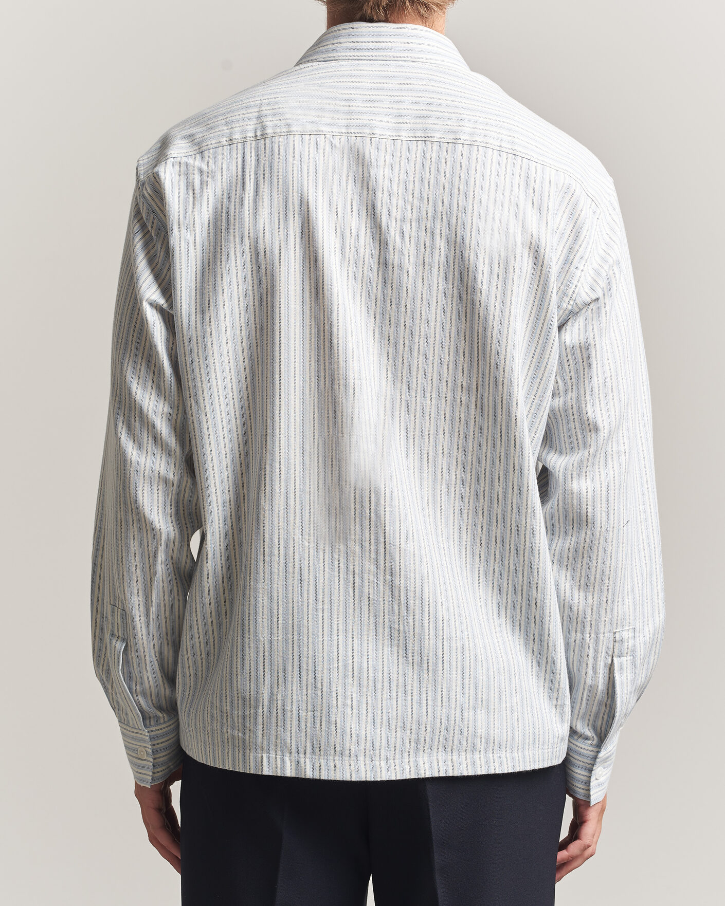 Uomini | Camicie | NN07 | Deon Brushed Cotton Striped Shirt Blue