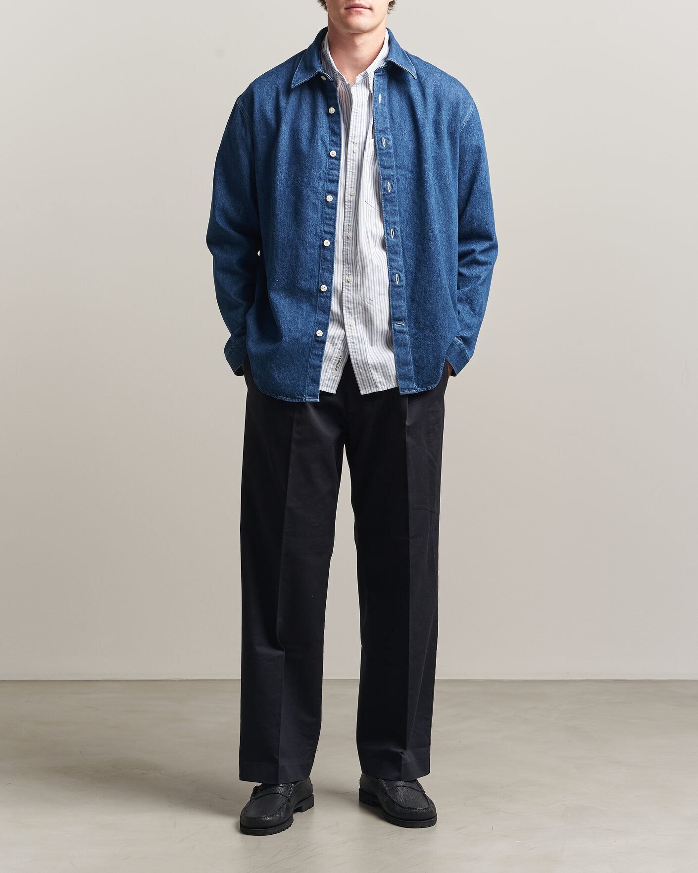 Uomini | Camicie | NN07 | Casper Denim Overshirt Medium Indigo