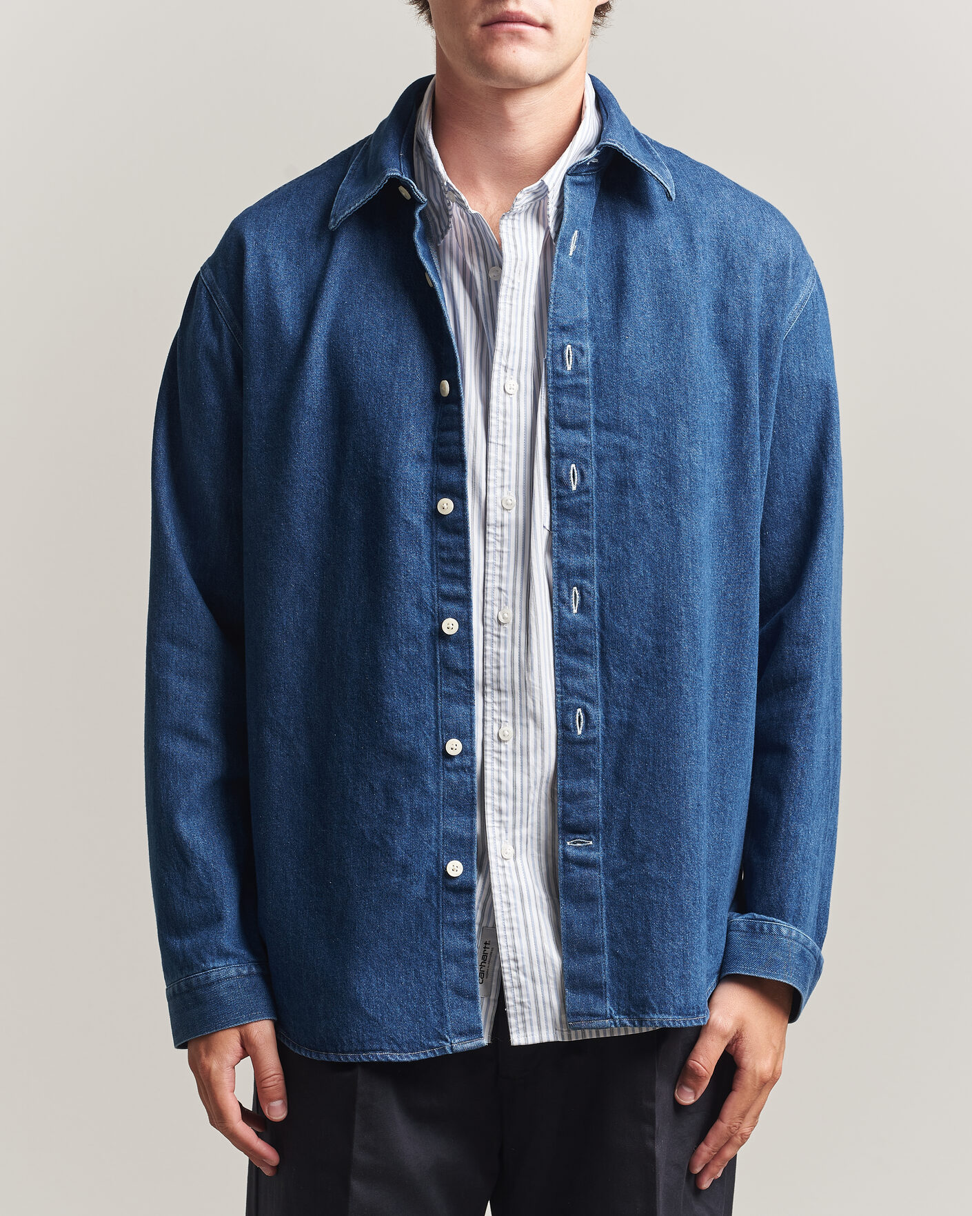 Uomini | Camicie | NN07 | Casper Denim Overshirt Medium Indigo