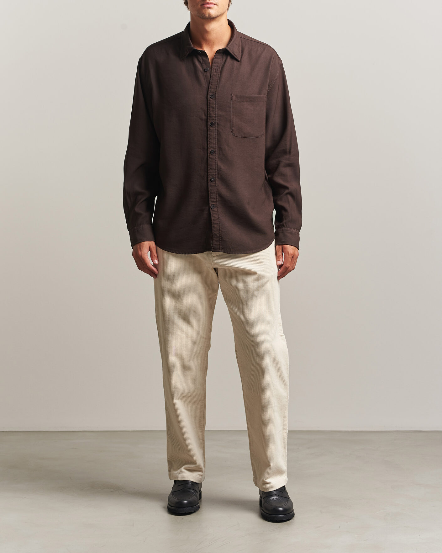Uomini | Camicie | NN07 | Deon Viscose Shirt Deep Truffle