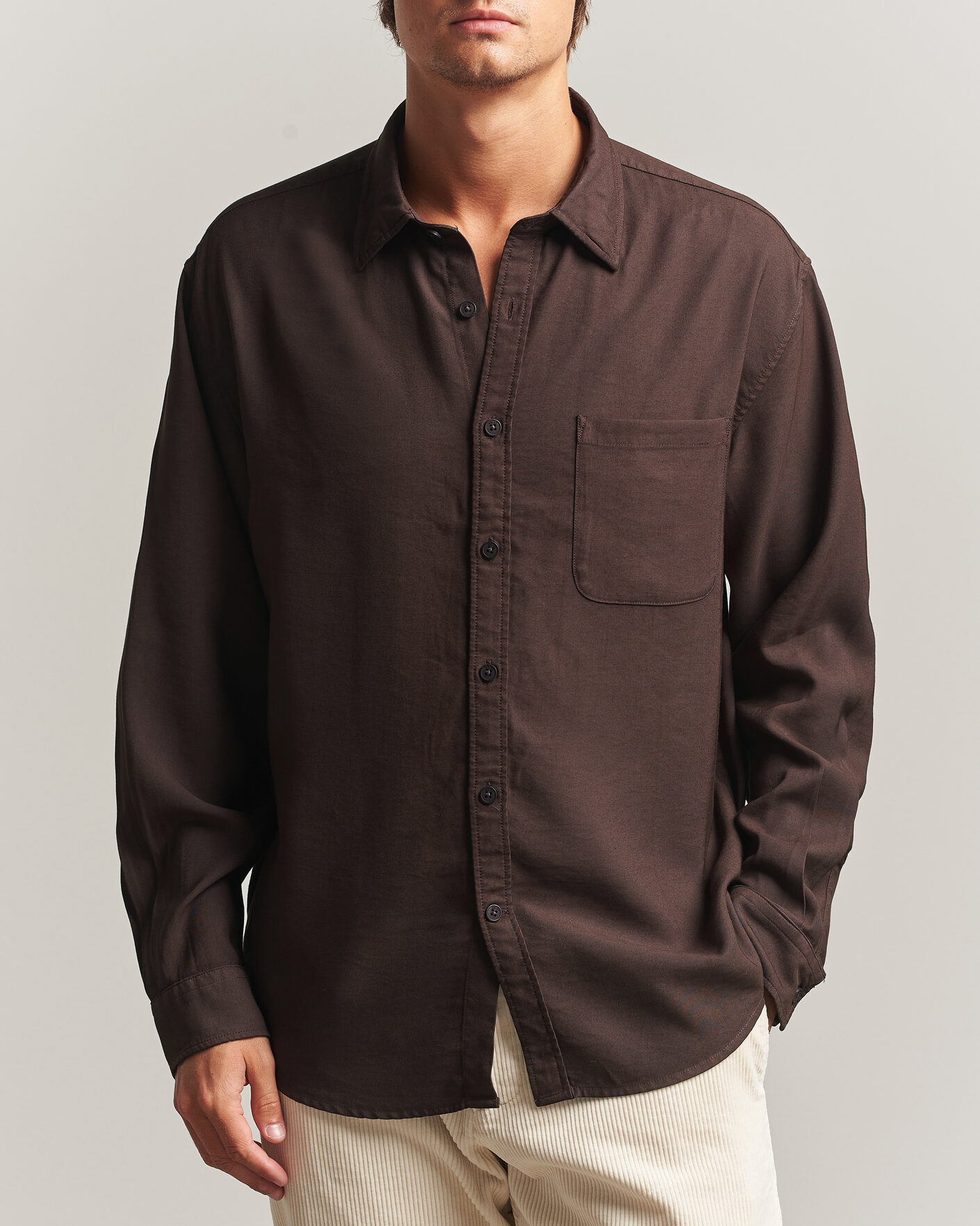 Uomini | Camicie | NN07 | Deon Viscose Shirt Deep Truffle