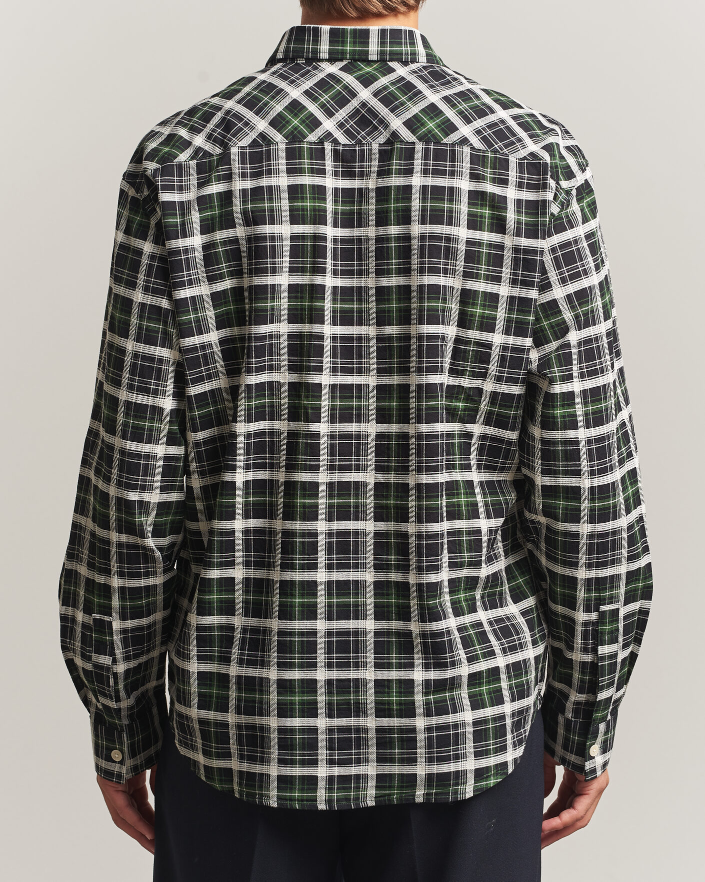 Uomini | Camicie | NN07 | Deon Cotton Checked Shirt Fern Green