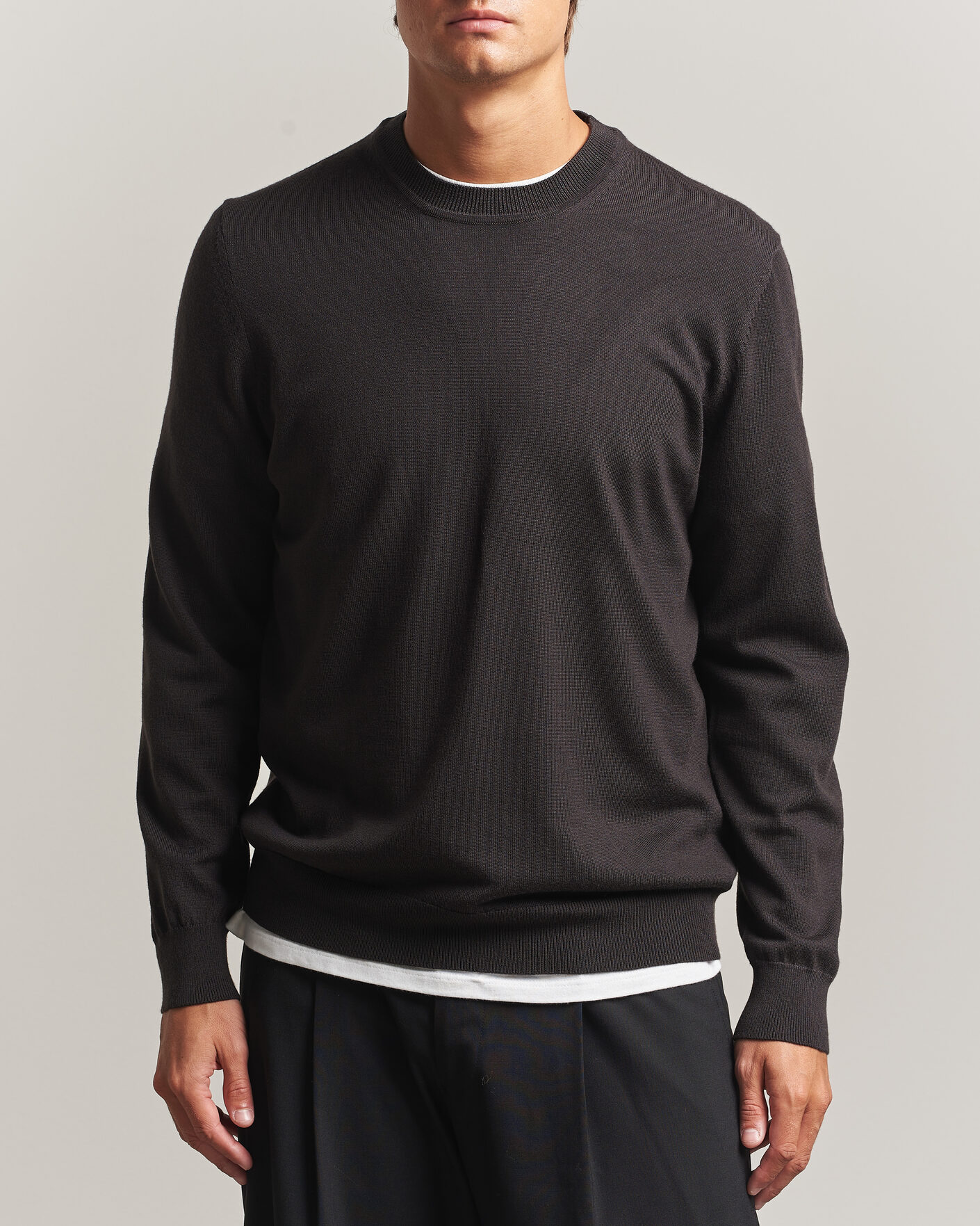 Uomini | Maglieria | NN07 | Ted Merino Crew Neck Pullover Deep Truffle
