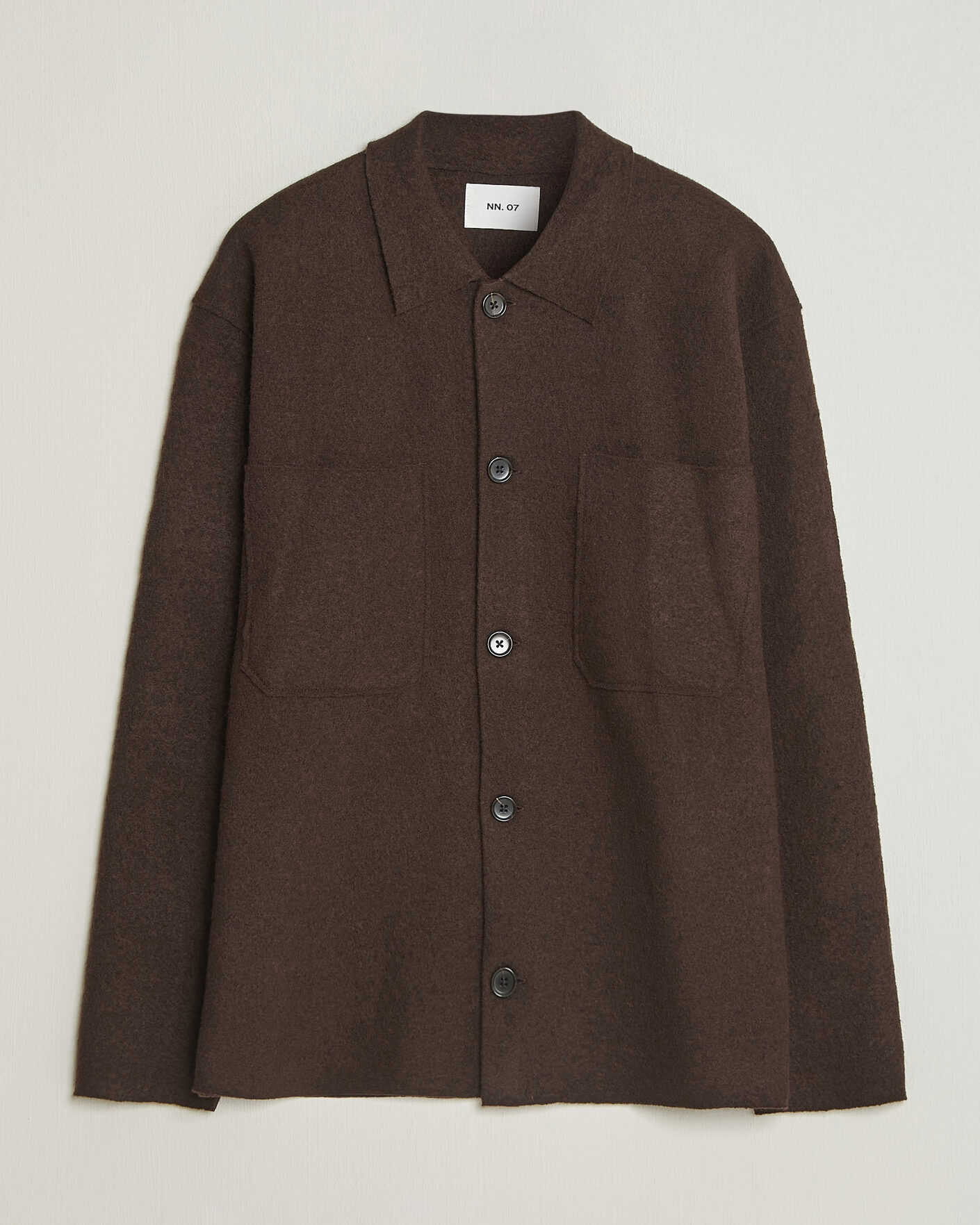 Uomini | Maglieria | NN07 | Jonas Boiled Wool Cardigan Deep Truffle