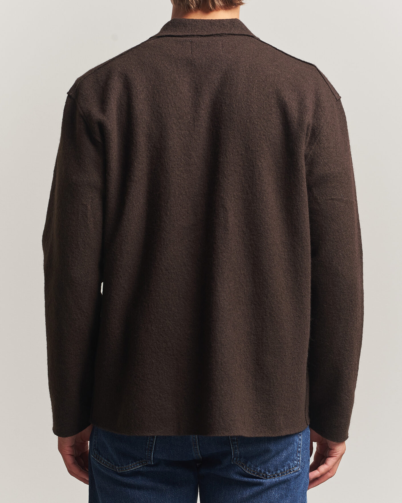 Uomini | Maglieria | NN07 | Jonas Boiled Wool Cardigan Deep Truffle