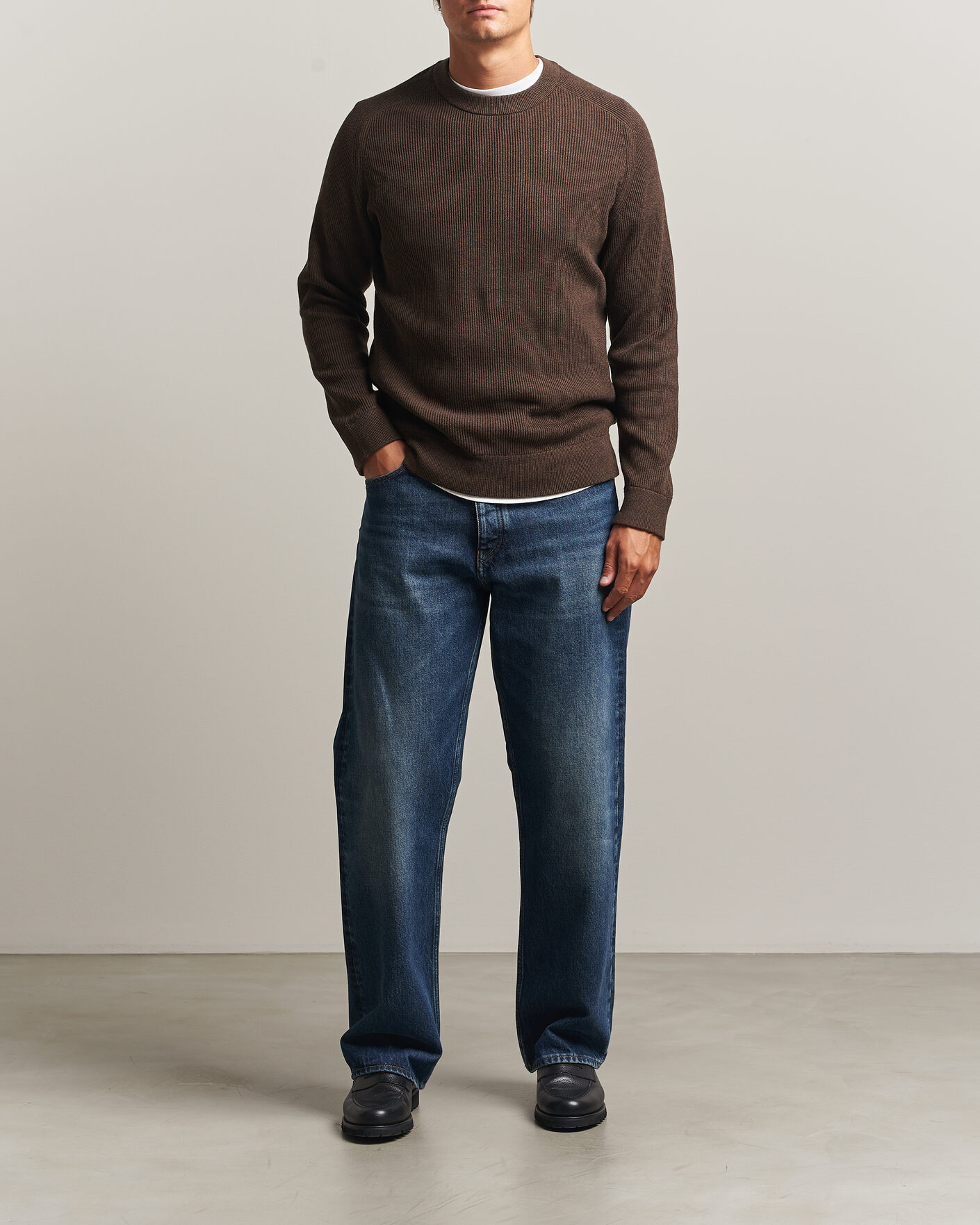 Uomini | Maglieria | NN07 | Kevin Cotton Knitted Sweater Deep Truffle