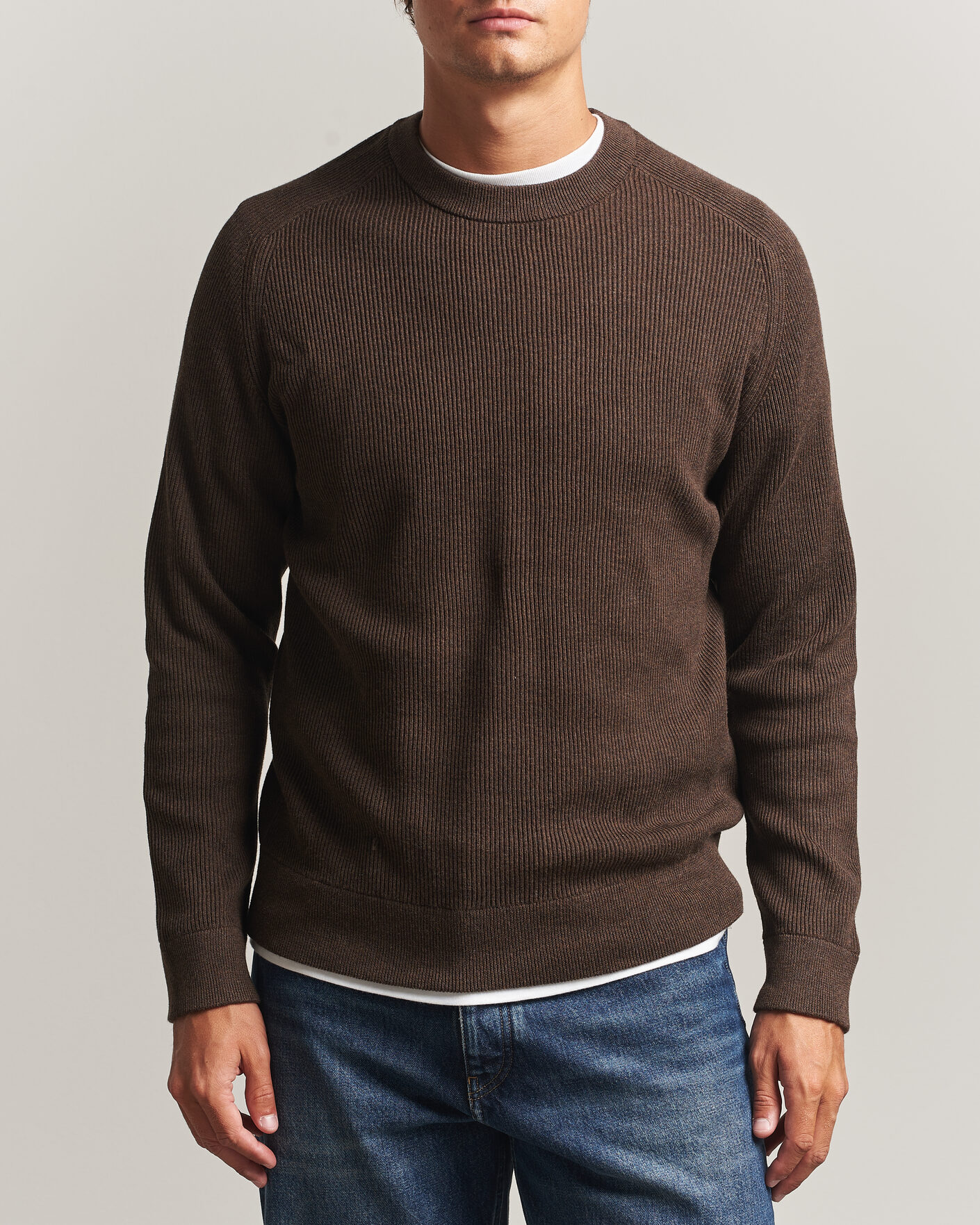 Uomini | Maglieria | NN07 | Kevin Cotton Knitted Sweater Deep Truffle
